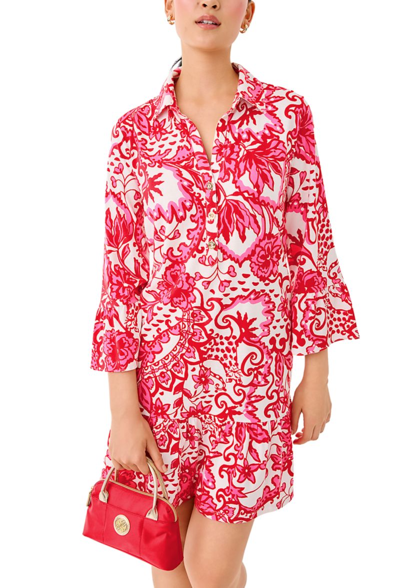 chinese dress ladies Women Size XS Lilly Pulitzer Blue long sleeve dress main image 1
