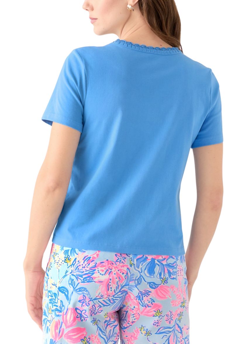 Womens Clairmont Crochet Trim T-Shirt