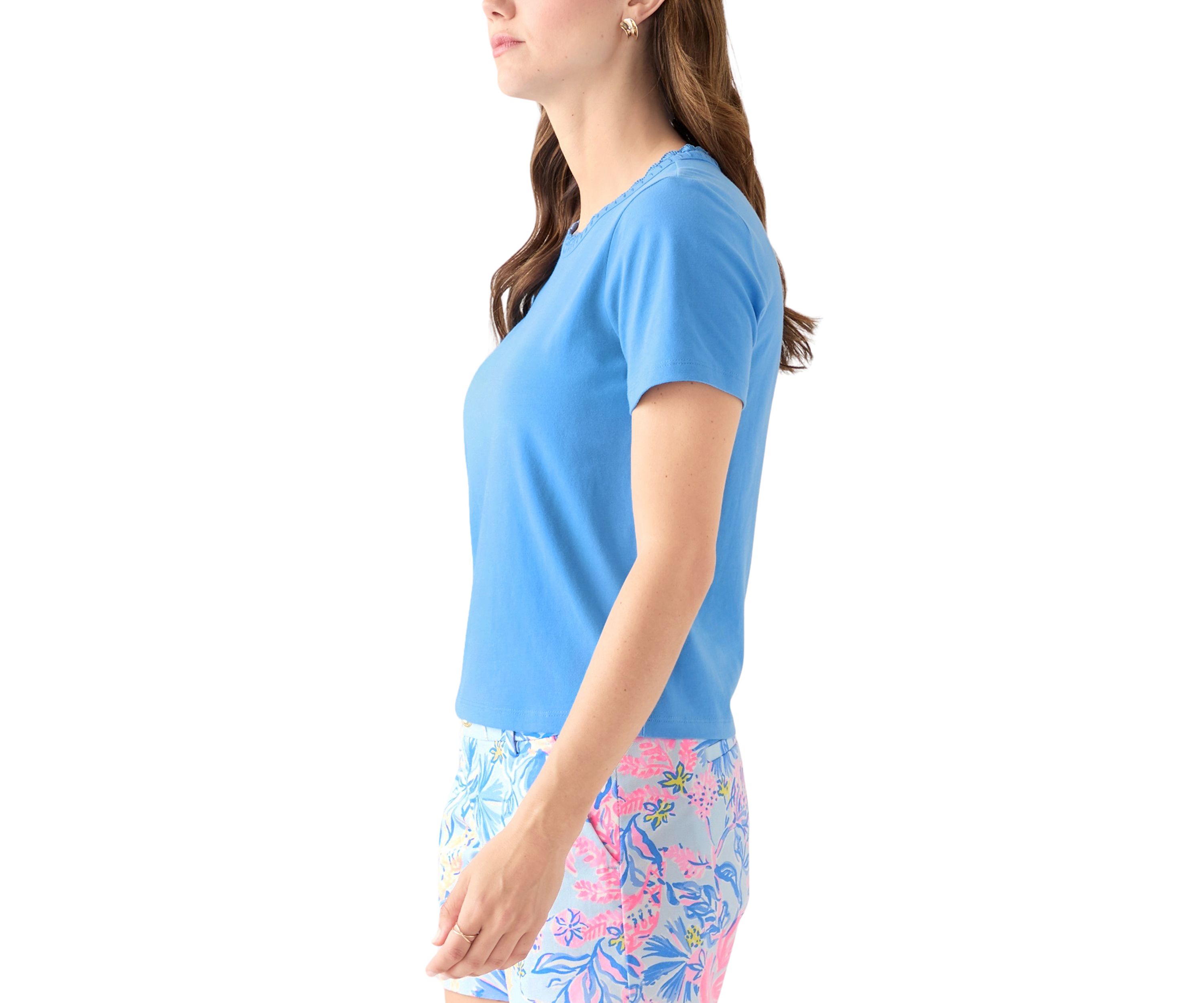 Womens Clairmont Crochet Trim T-Shirt