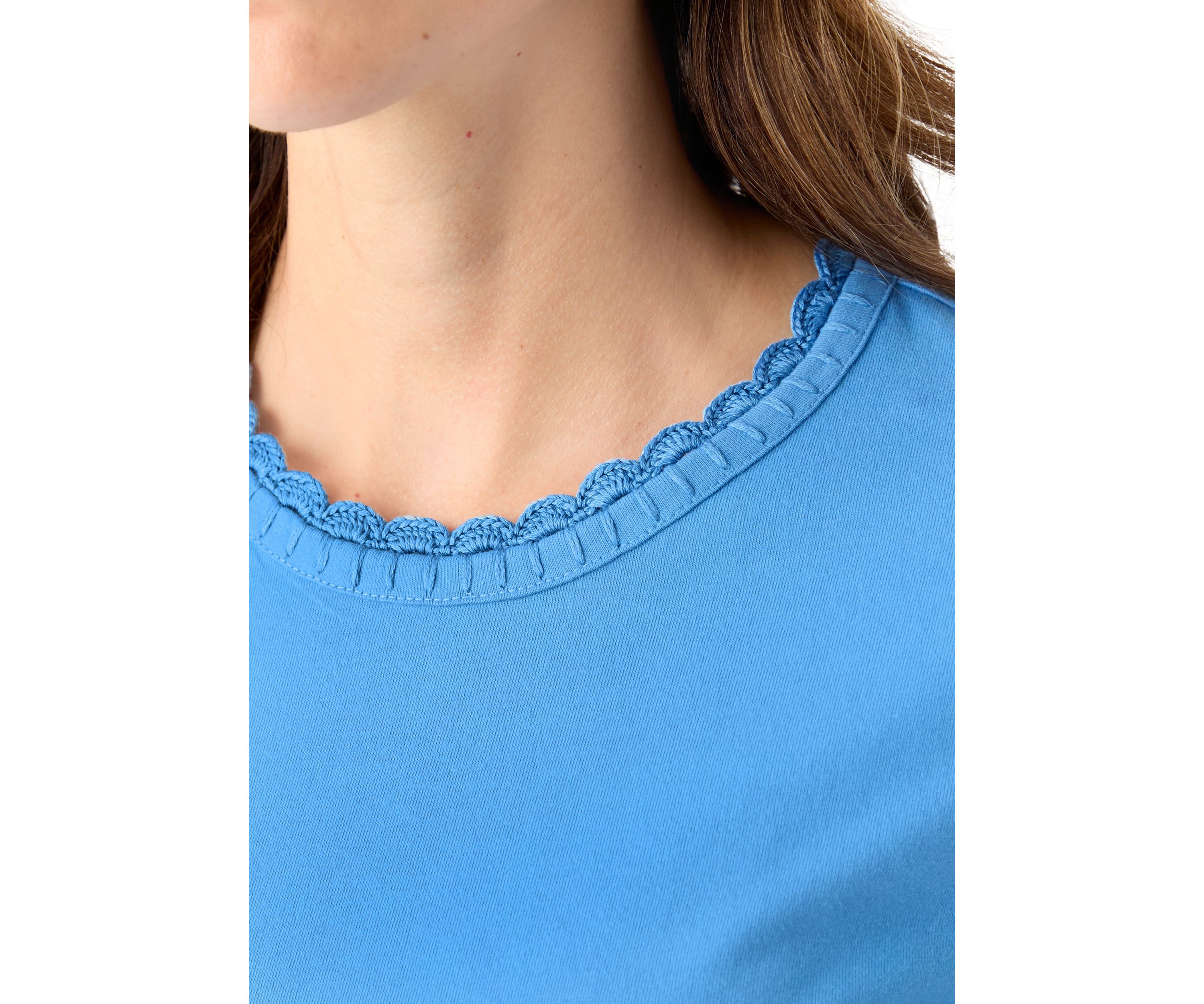 Womens Clairmont Crochet Trim T-Shirt