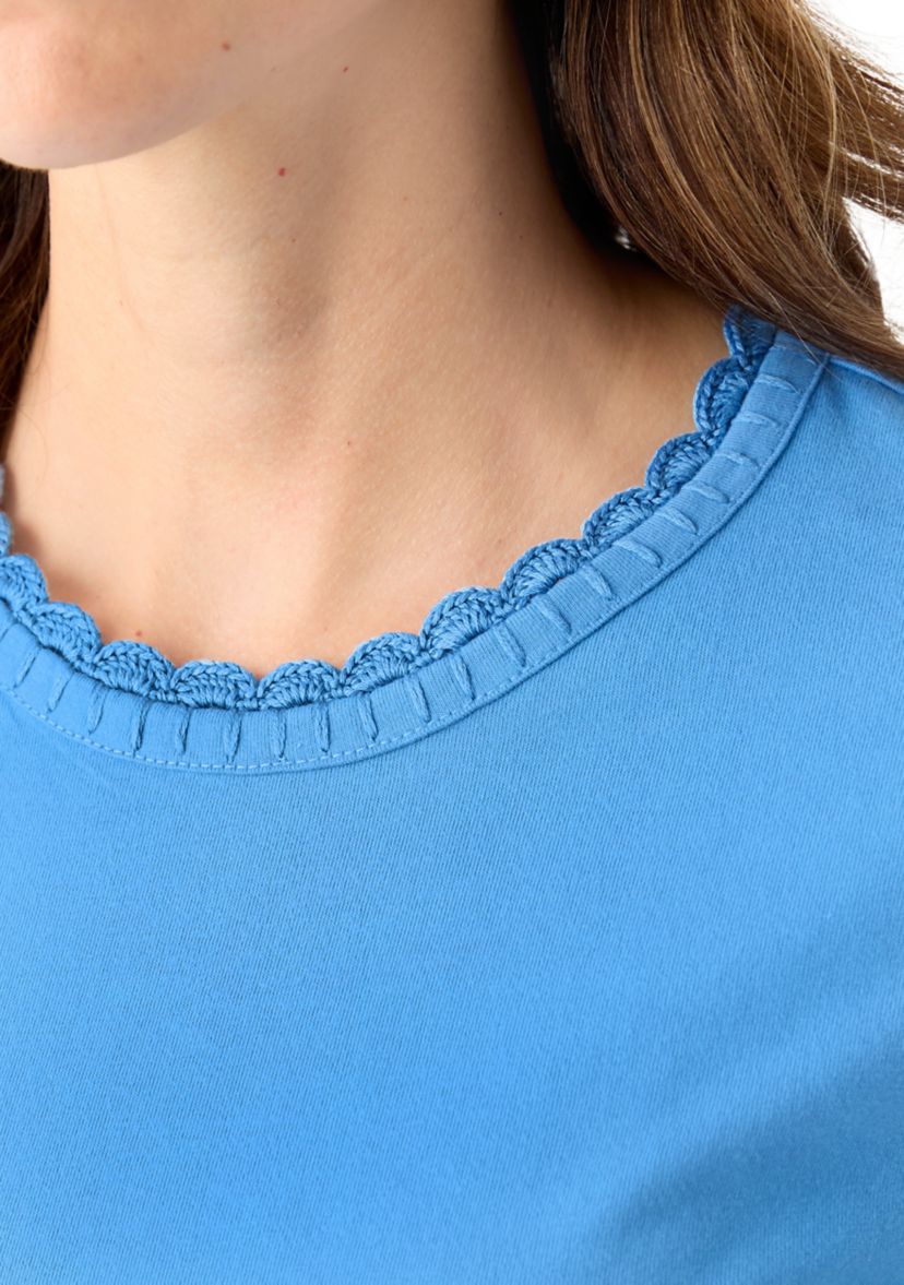 Womens Clairmont Crochet Trim T-Shirt