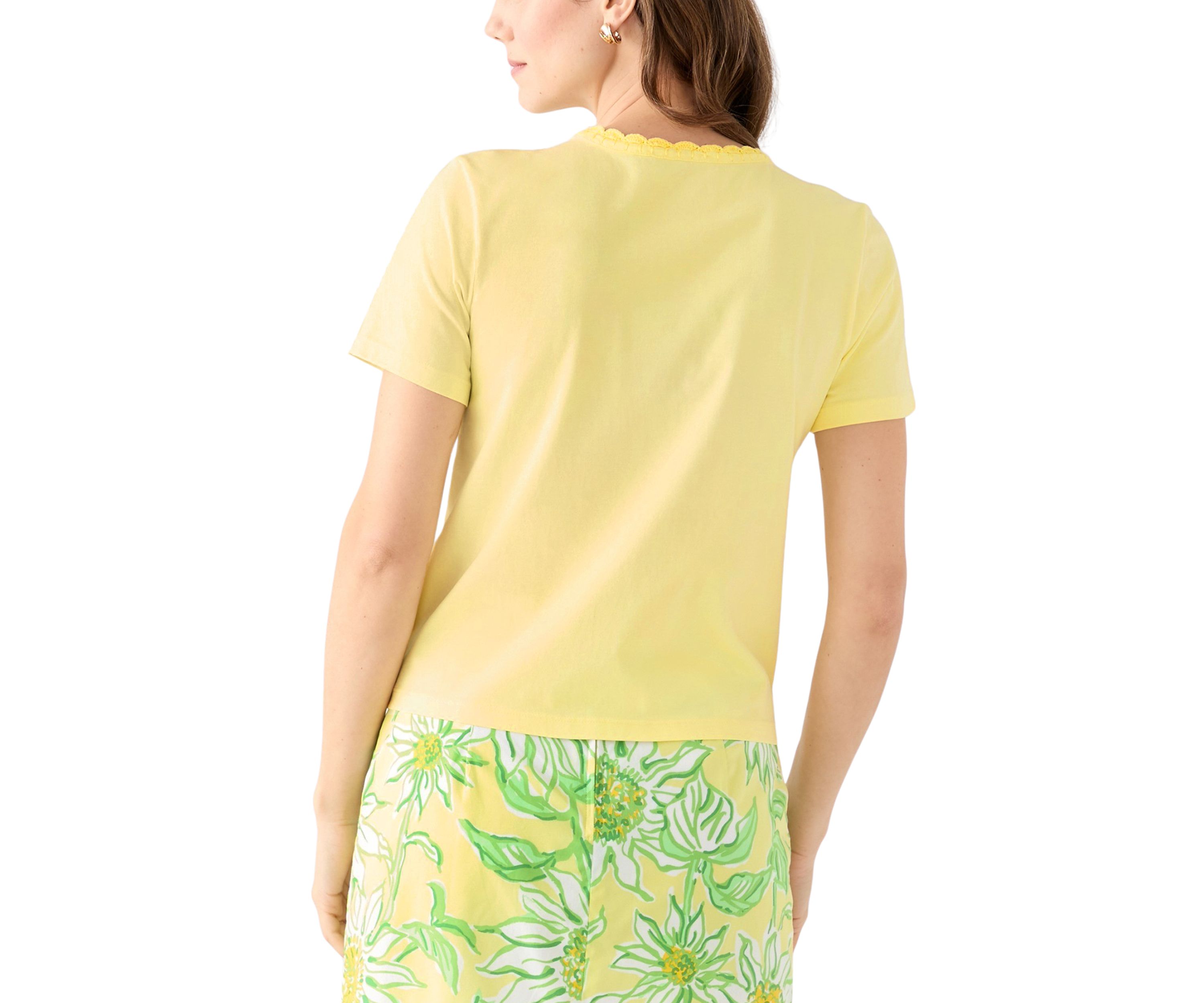 Womens Clairmont Crochet Trim Top