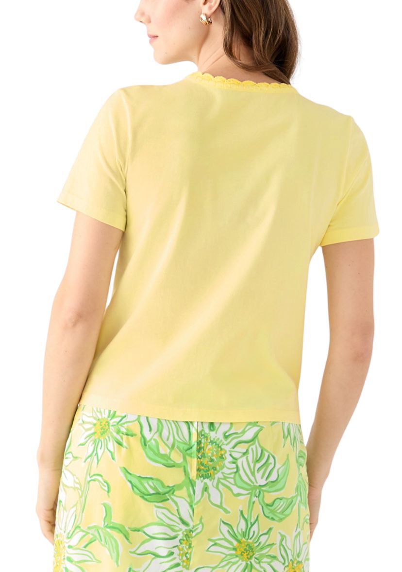 Womens Clairmont Crochet Trim Top