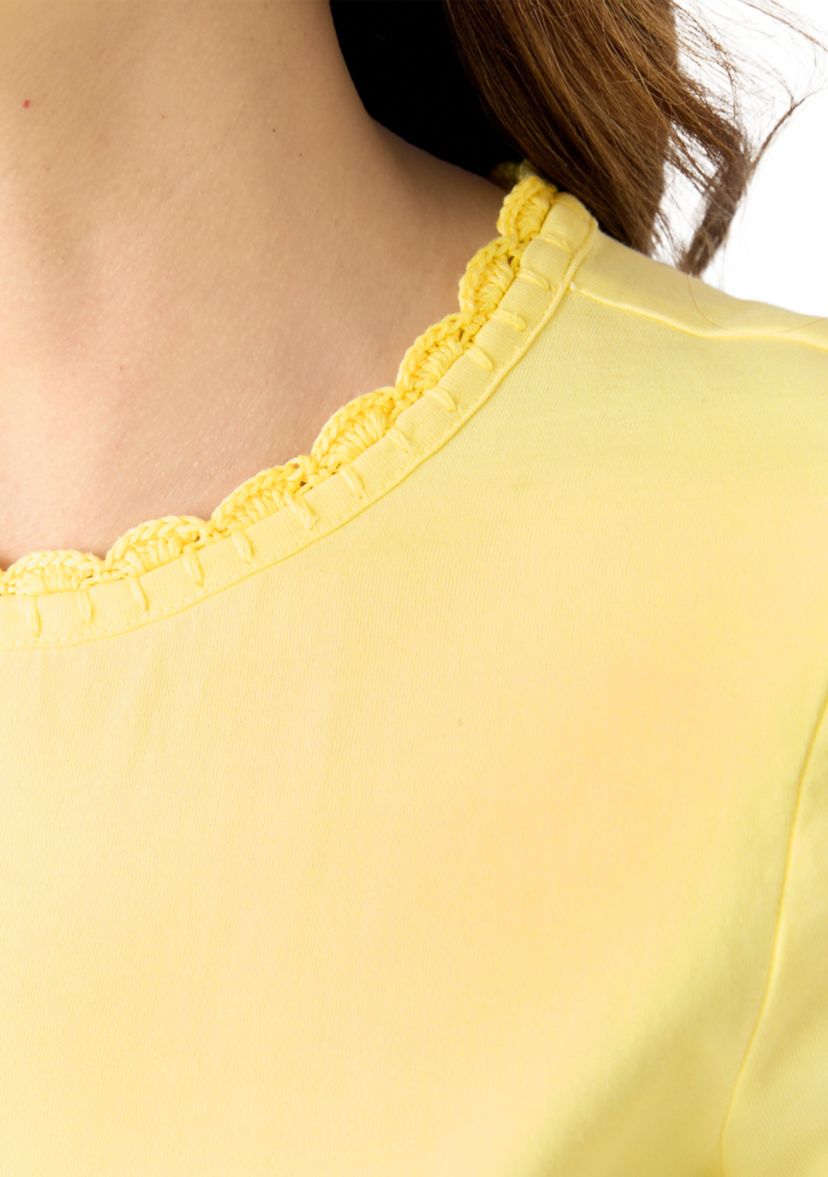 Womens Clairmont Crochet Trim Top