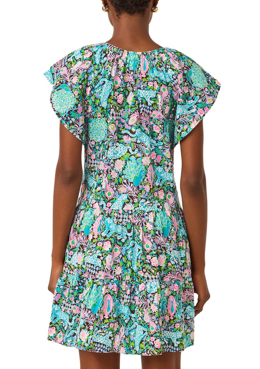 1960s a line dress 1960s 60s Mod Blue Ruffle A-Line Vintage Dress main image 0