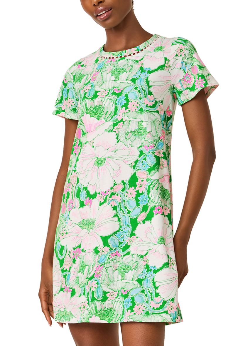dress lilly Prosperina Lilly Yellow Multi Floral Jacquard Ruffle Mini Dress main image 1