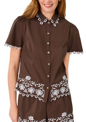 Lilly Pulitzer Women's Rikki Embroidered Top, Large