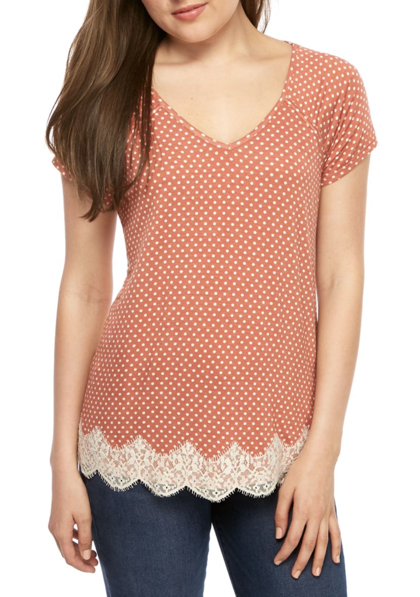 Short Sleeve Polka Dot Top