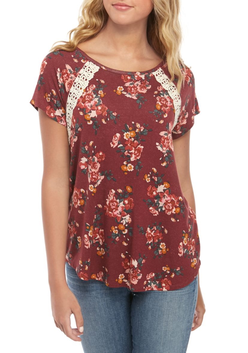 Short Sleeve Crochet Back Top