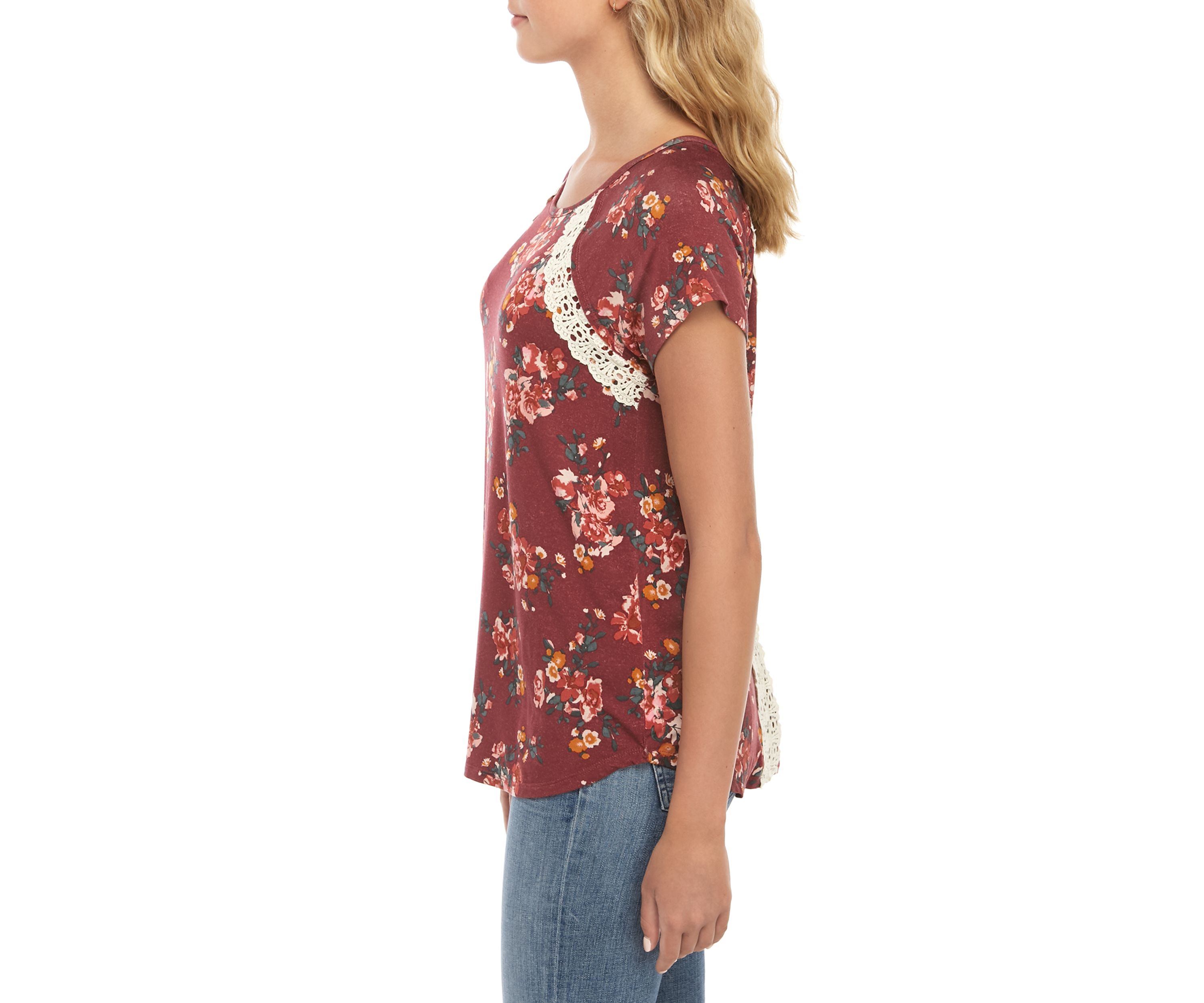 Short Sleeve Crochet Back Top