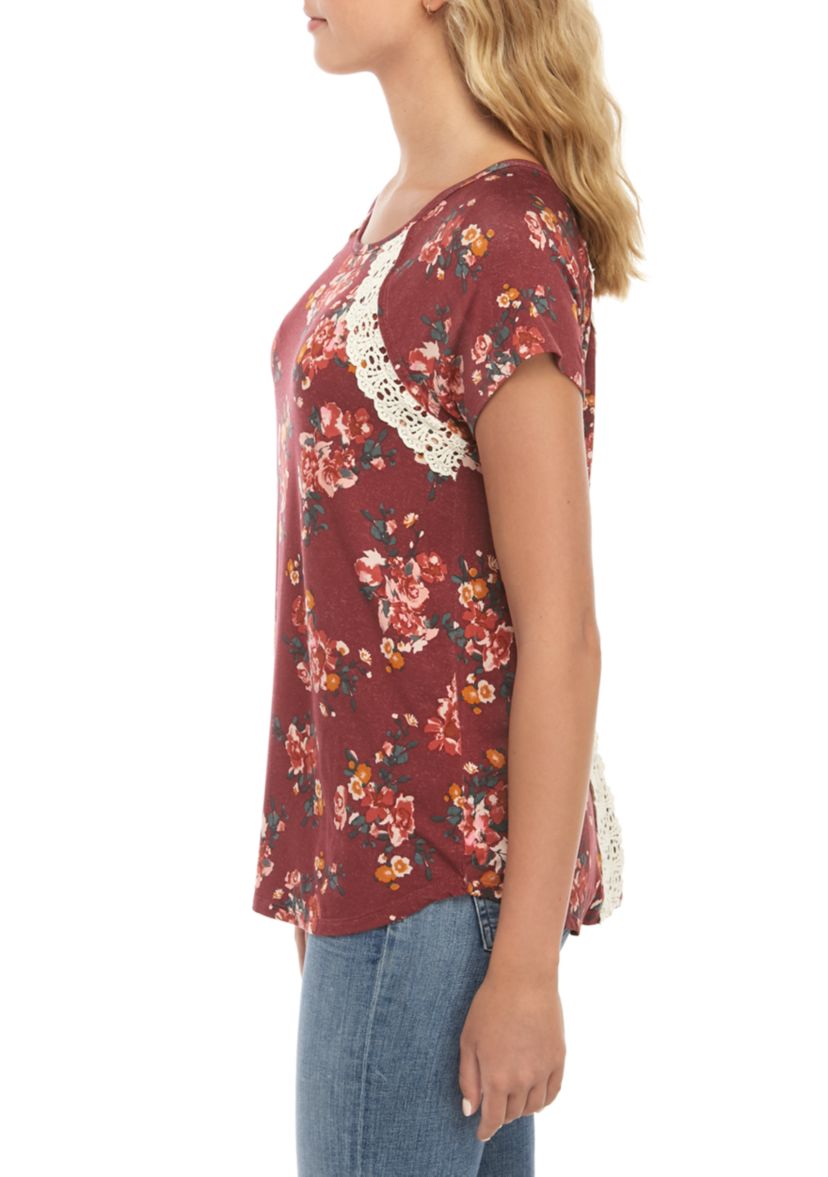 Short Sleeve Crochet Back Top