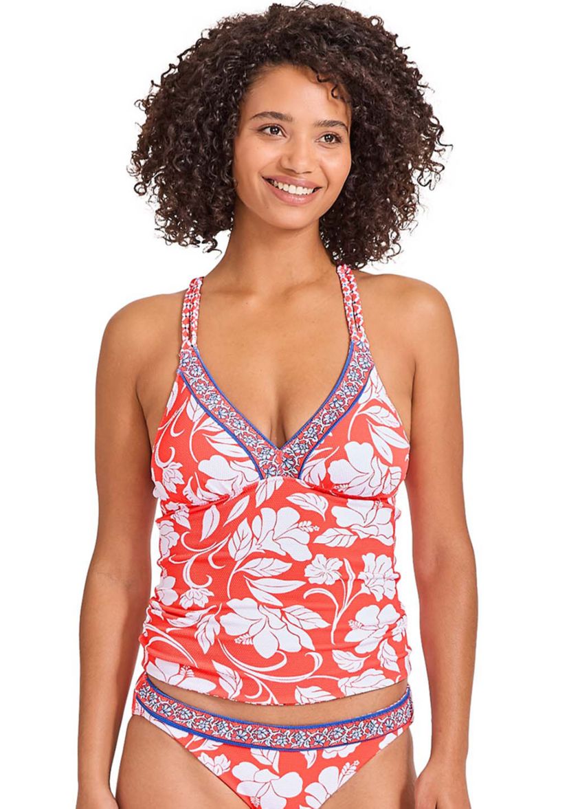Island Cays Fiori Reverssible Crossback Tankini Swim Top