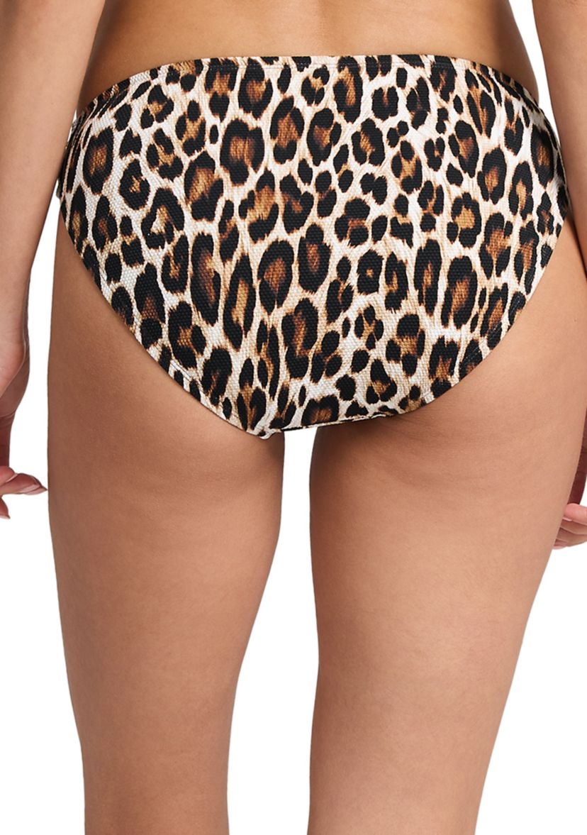 Island Cays Leopard Side Shirred Swim Hipster 