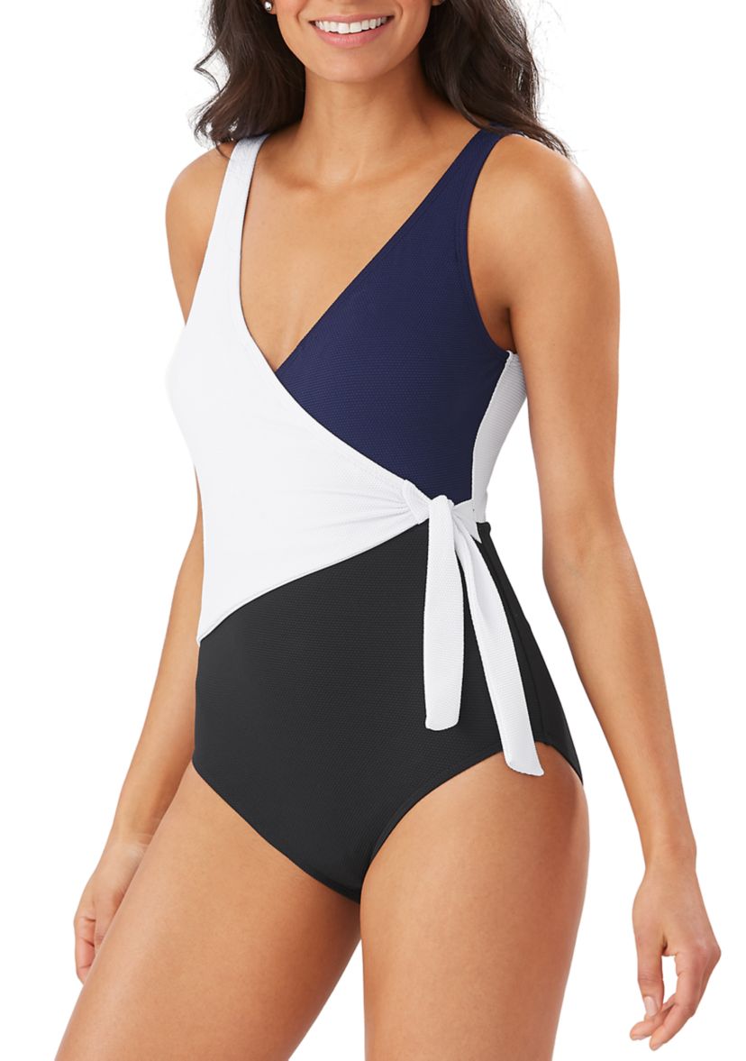 Island cays colorblock wrap front 1pc