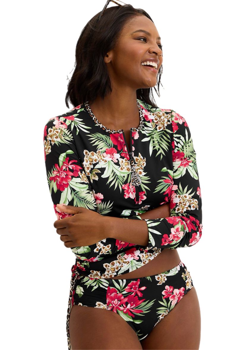 Lily Cat 1/2 Zip Long Sleeve Rashguard 