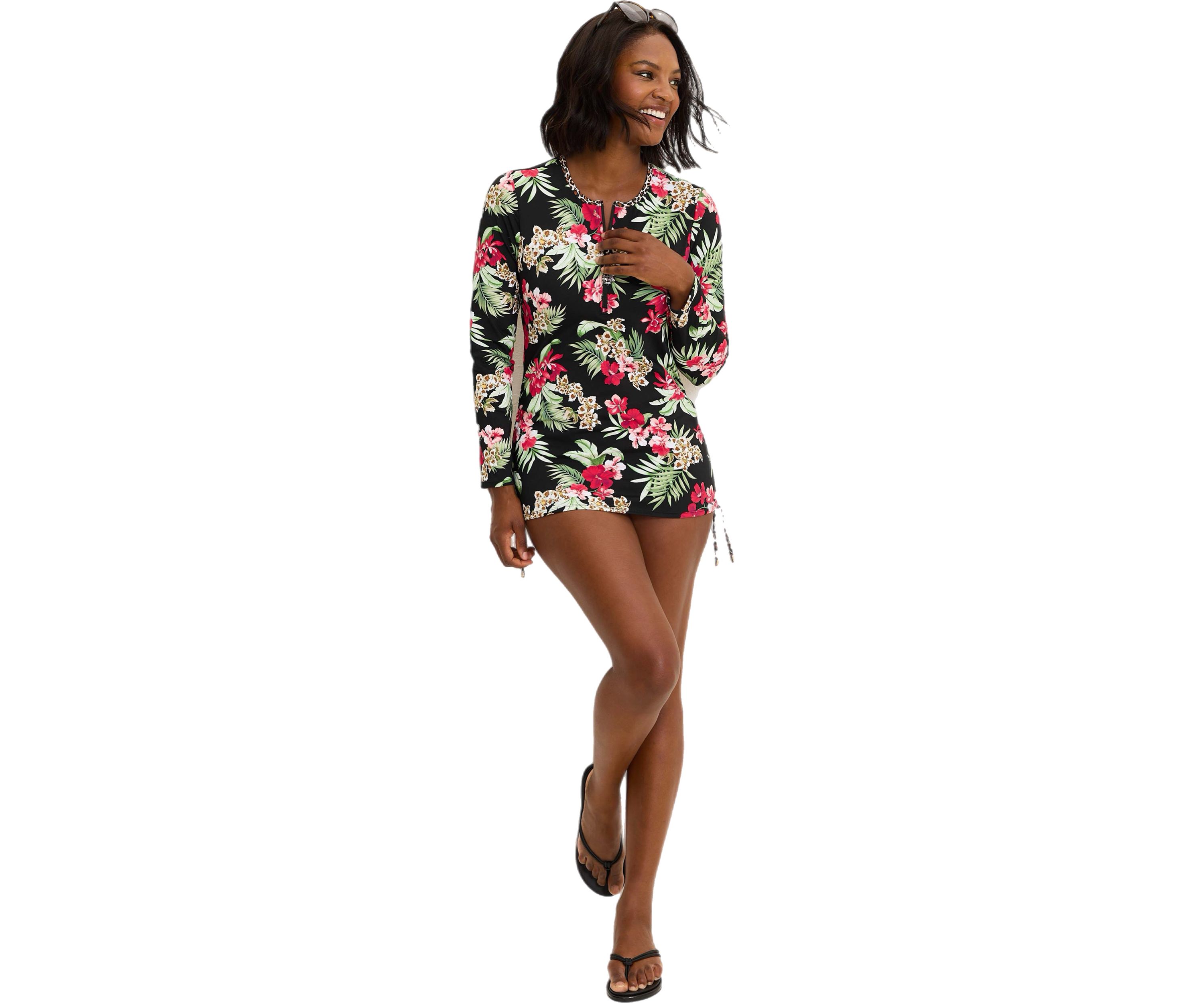 Lily Cat 1/2 Zip Long Sleeve Rashguard 