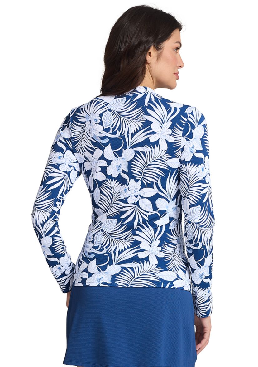Island Cays Blooms Full Zip Long Sleeve Rashguard 