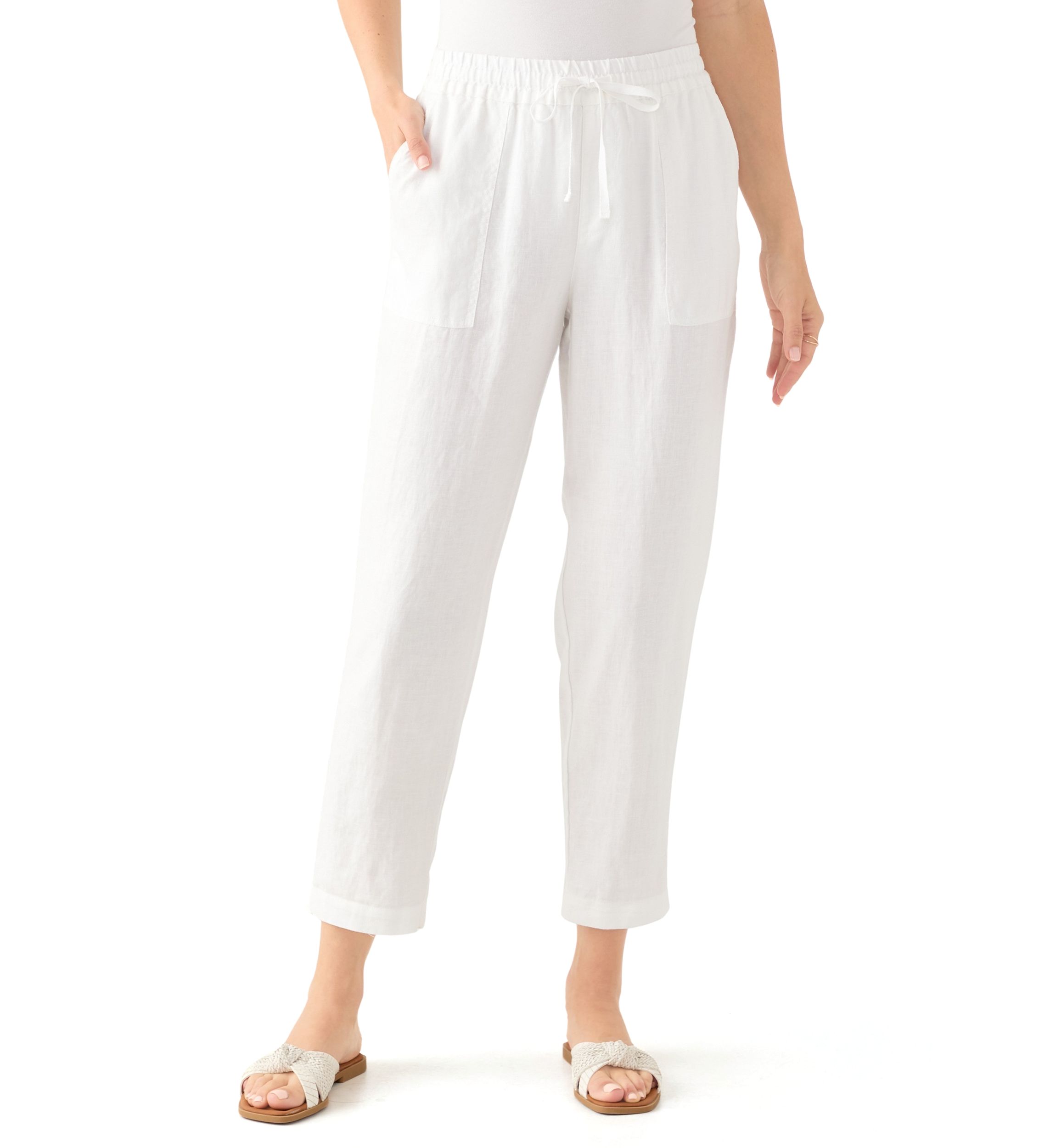 Womens Two Palms Tapered Linen Pant