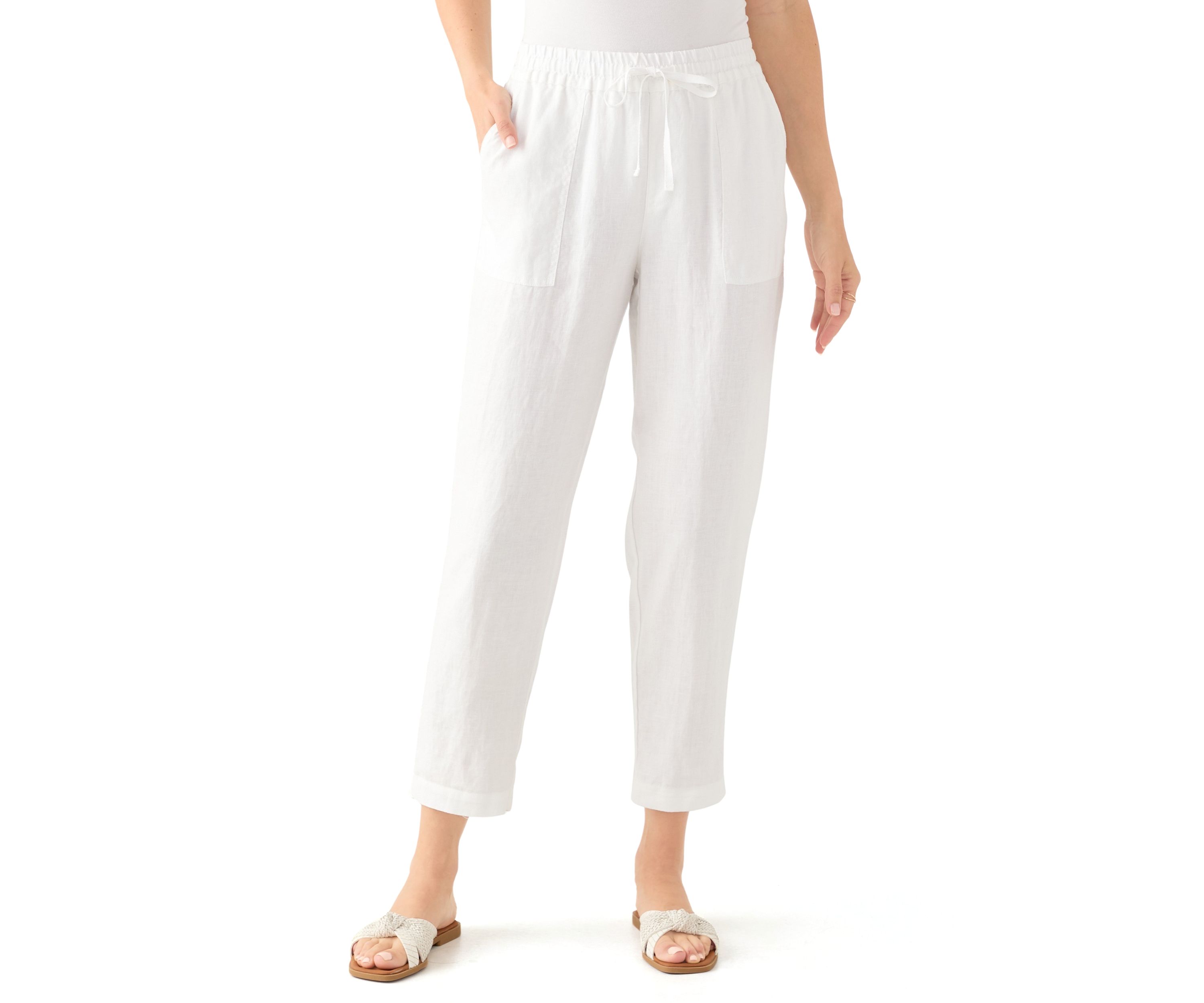 Womens Two Palms Tapered Linen Pant