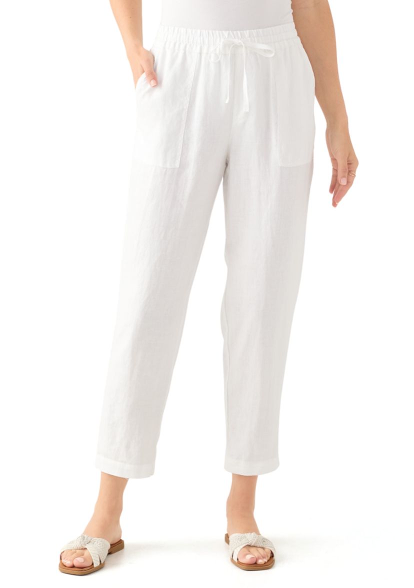 Womens Two Palms Tapered Linen Pant