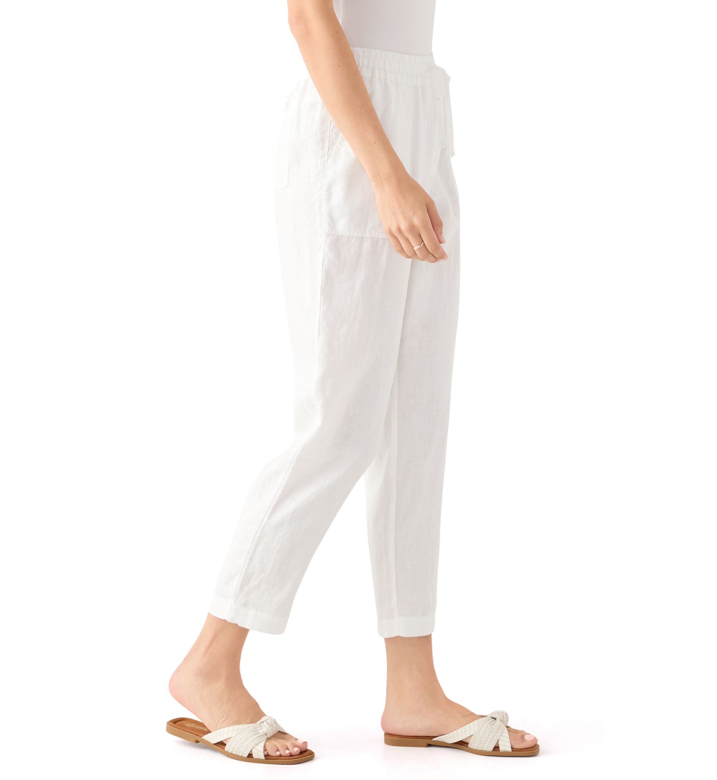 Womens Two Palms Tapered Linen Pant