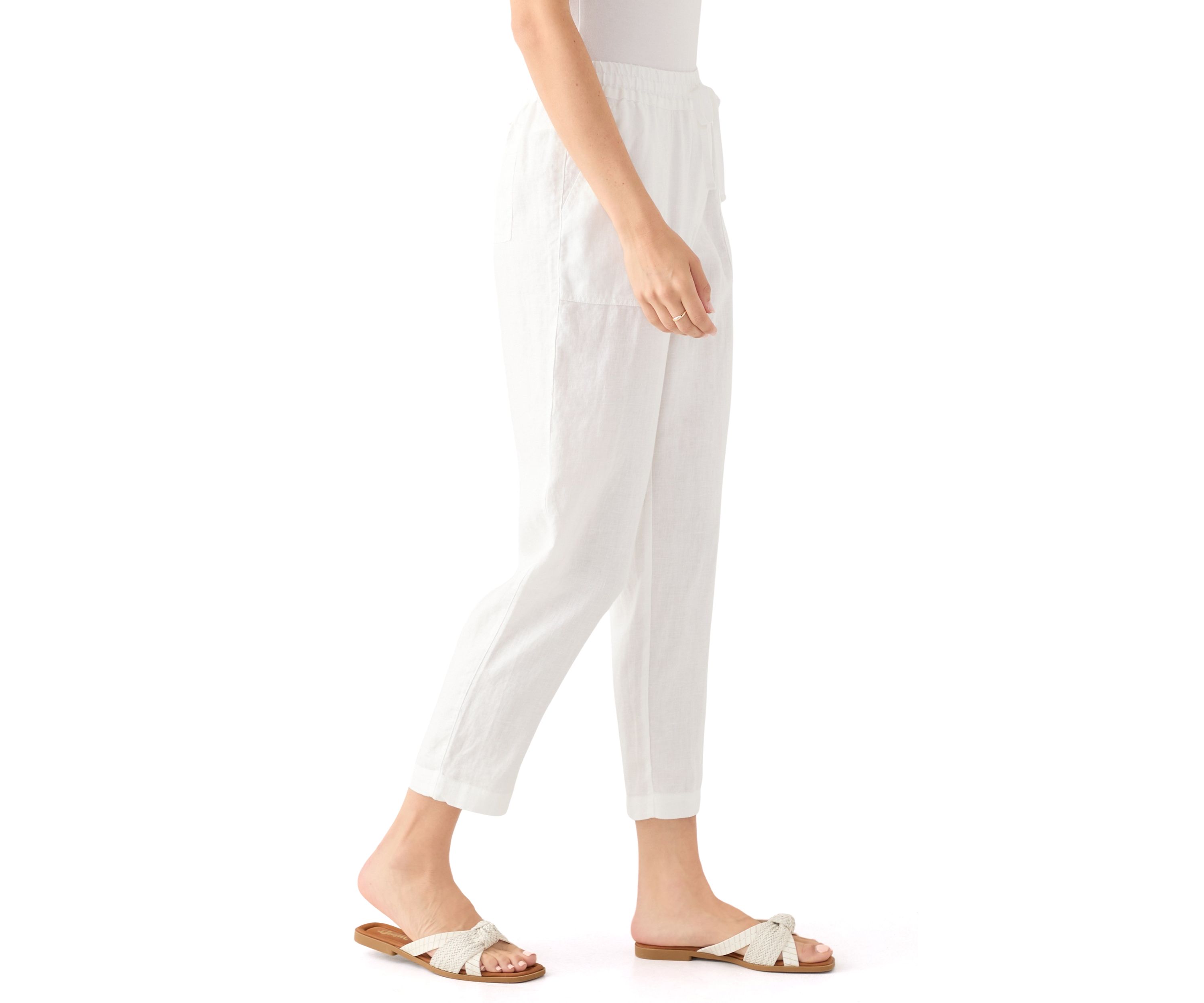 Womens Two Palms Tapered Linen Pant