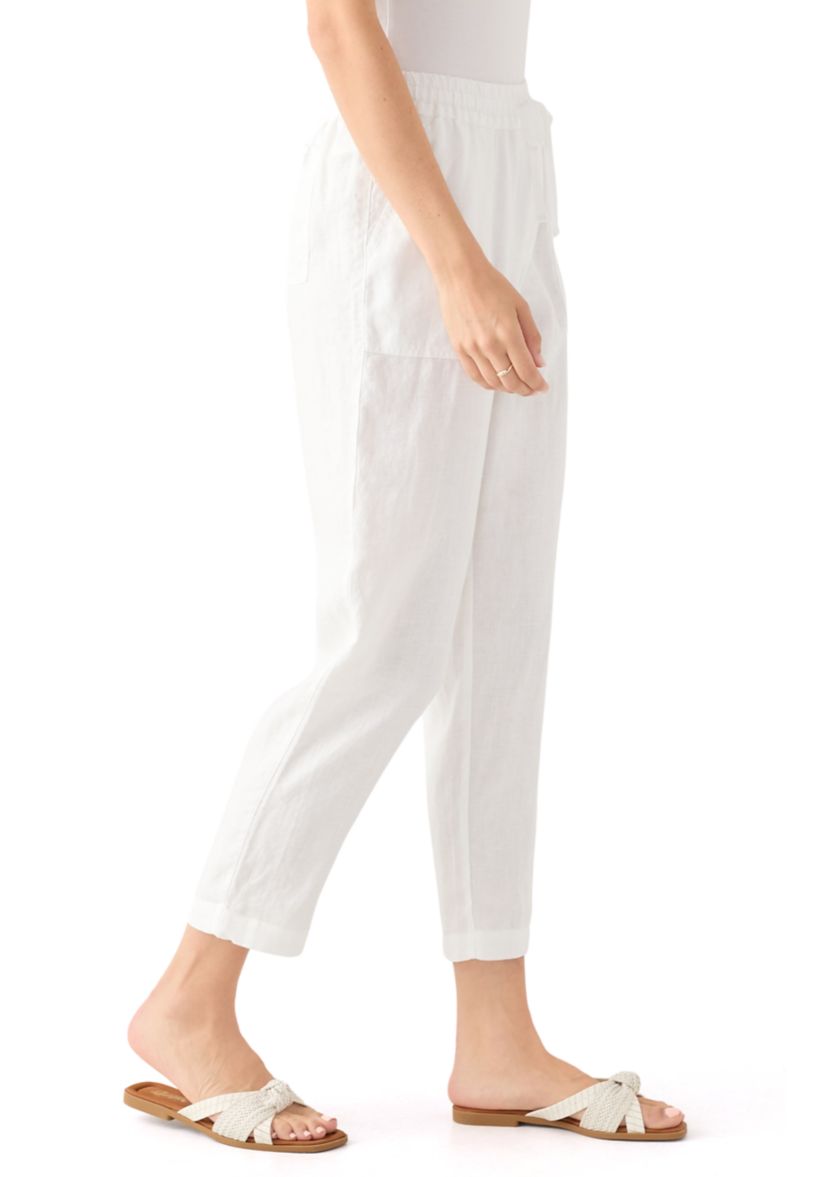 Womens Two Palms Tapered Linen Pant