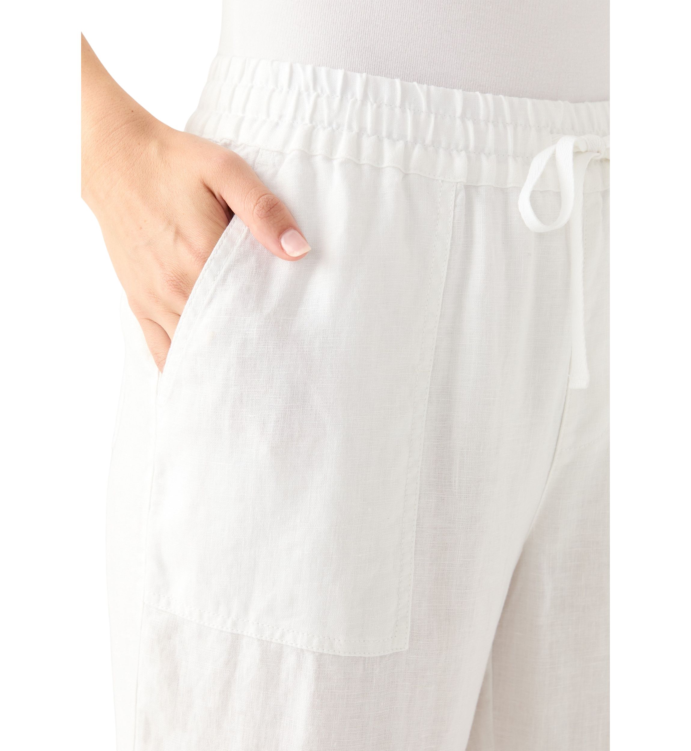 Womens Two Palms Tapered Linen Pant