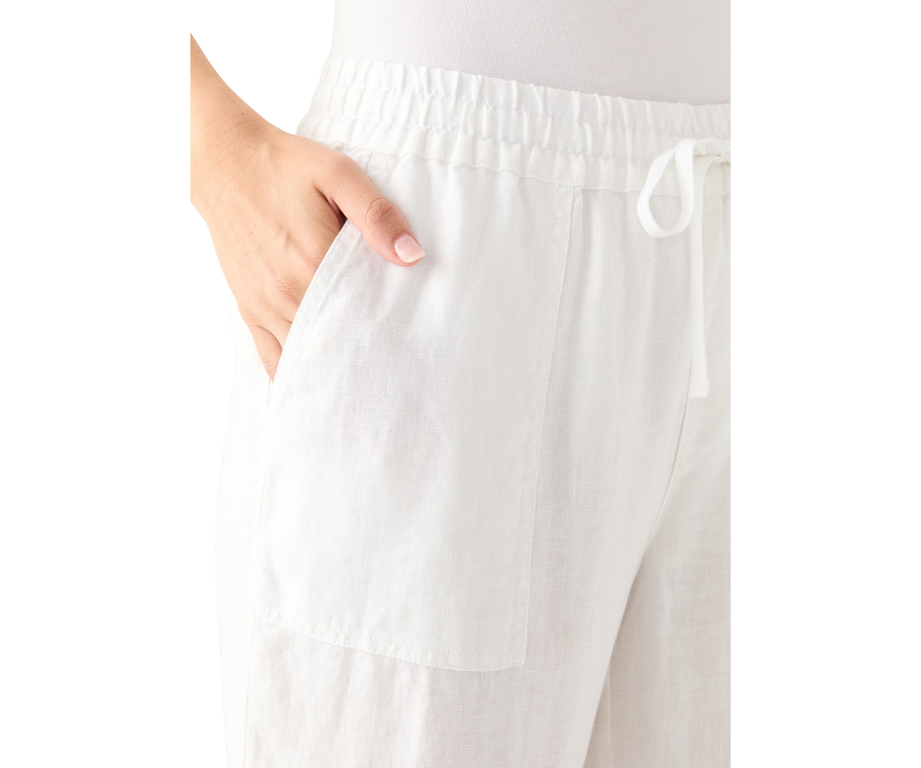 Womens Two Palms Tapered Linen Pant