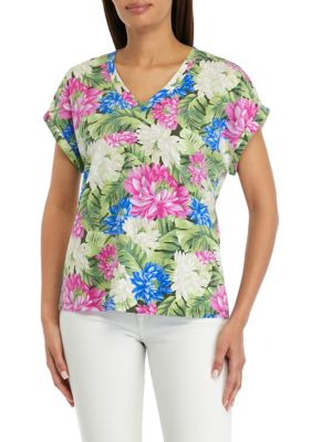Women's Kauai Lush Lotus V-Neck T-Shirt