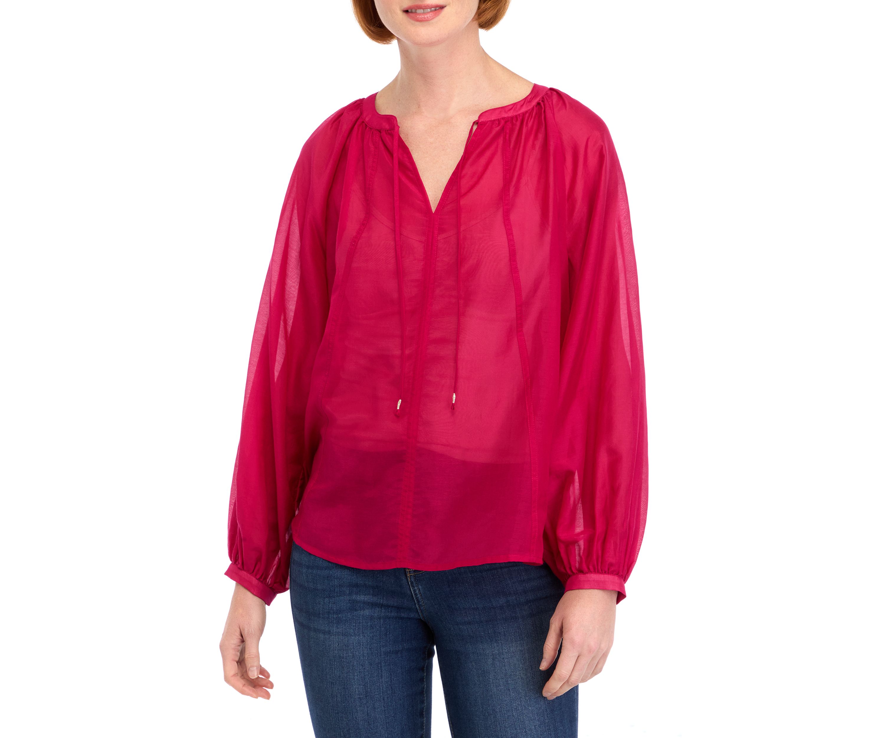 Womens Long Sleeve Peasant Top 
