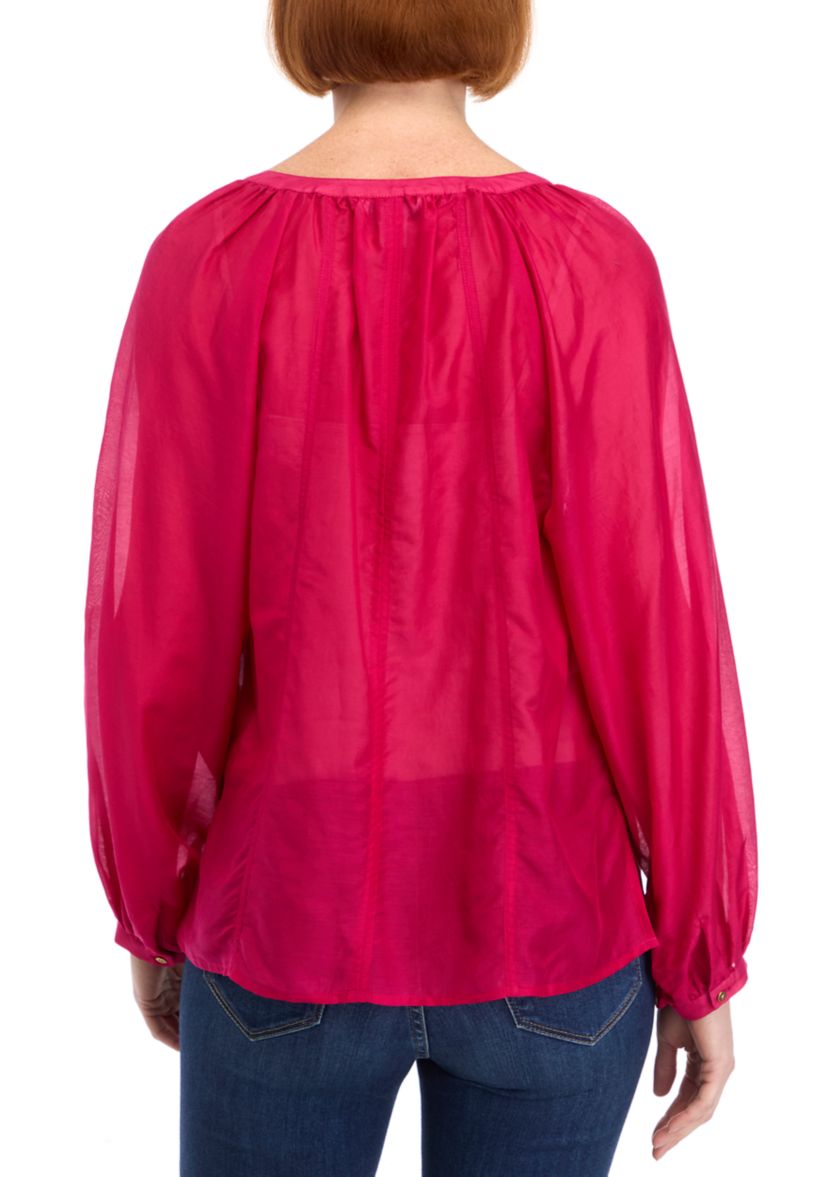 Womens Long Sleeve Peasant Top 