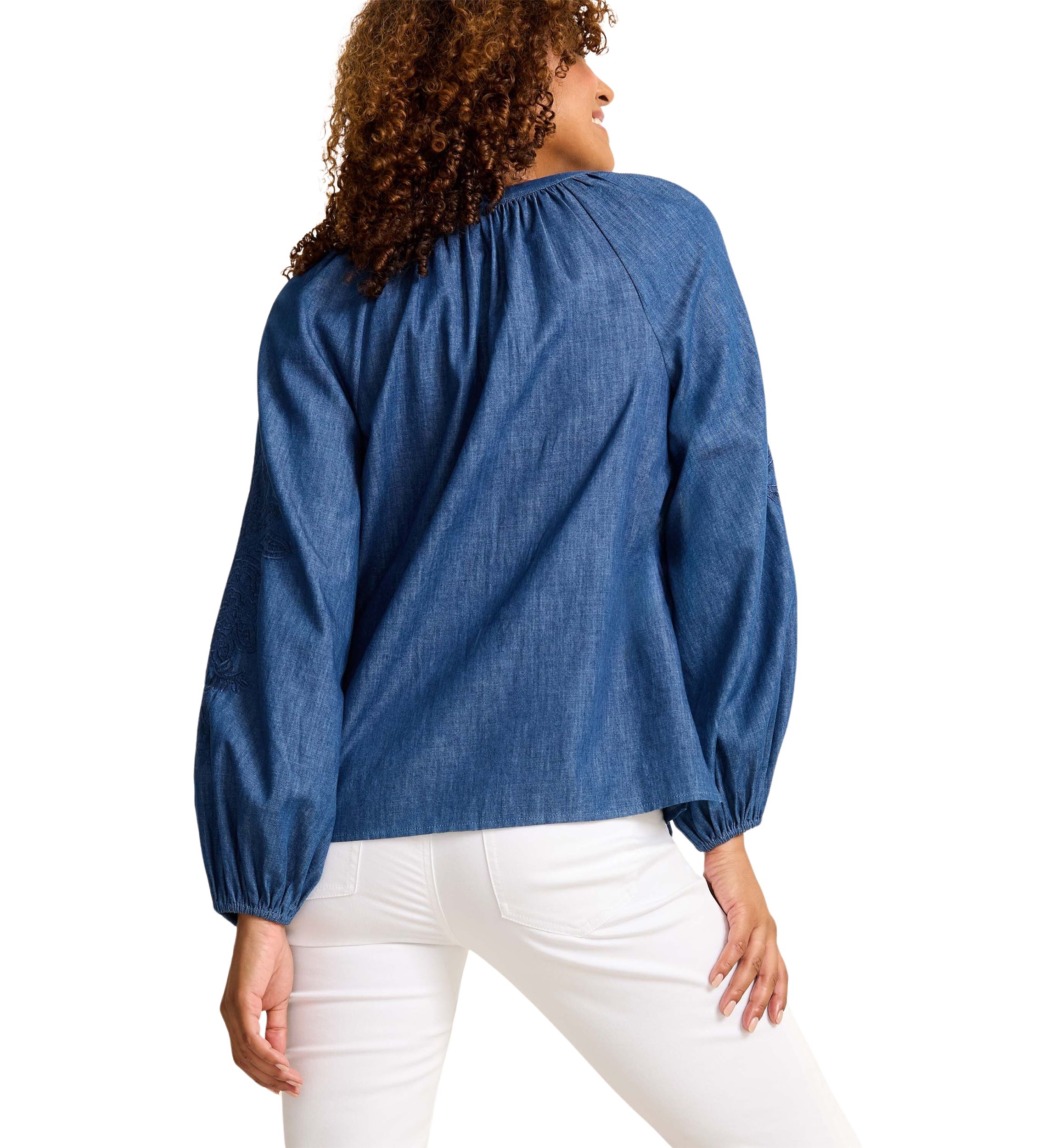 Womens Hightide Cove Embroidered Long Sleeve Blouse 