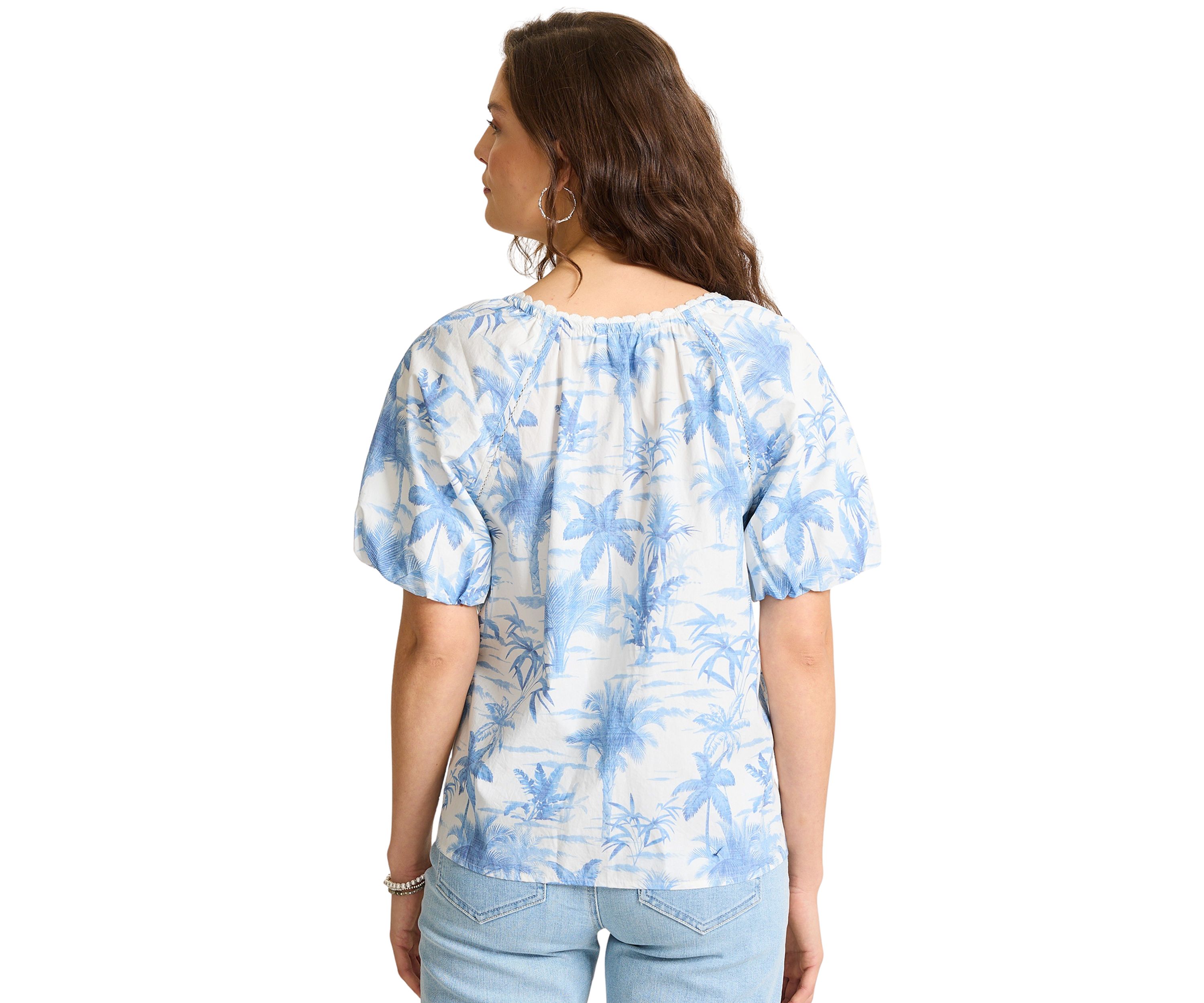 Womens Fortuna Fronds Poplin Top 