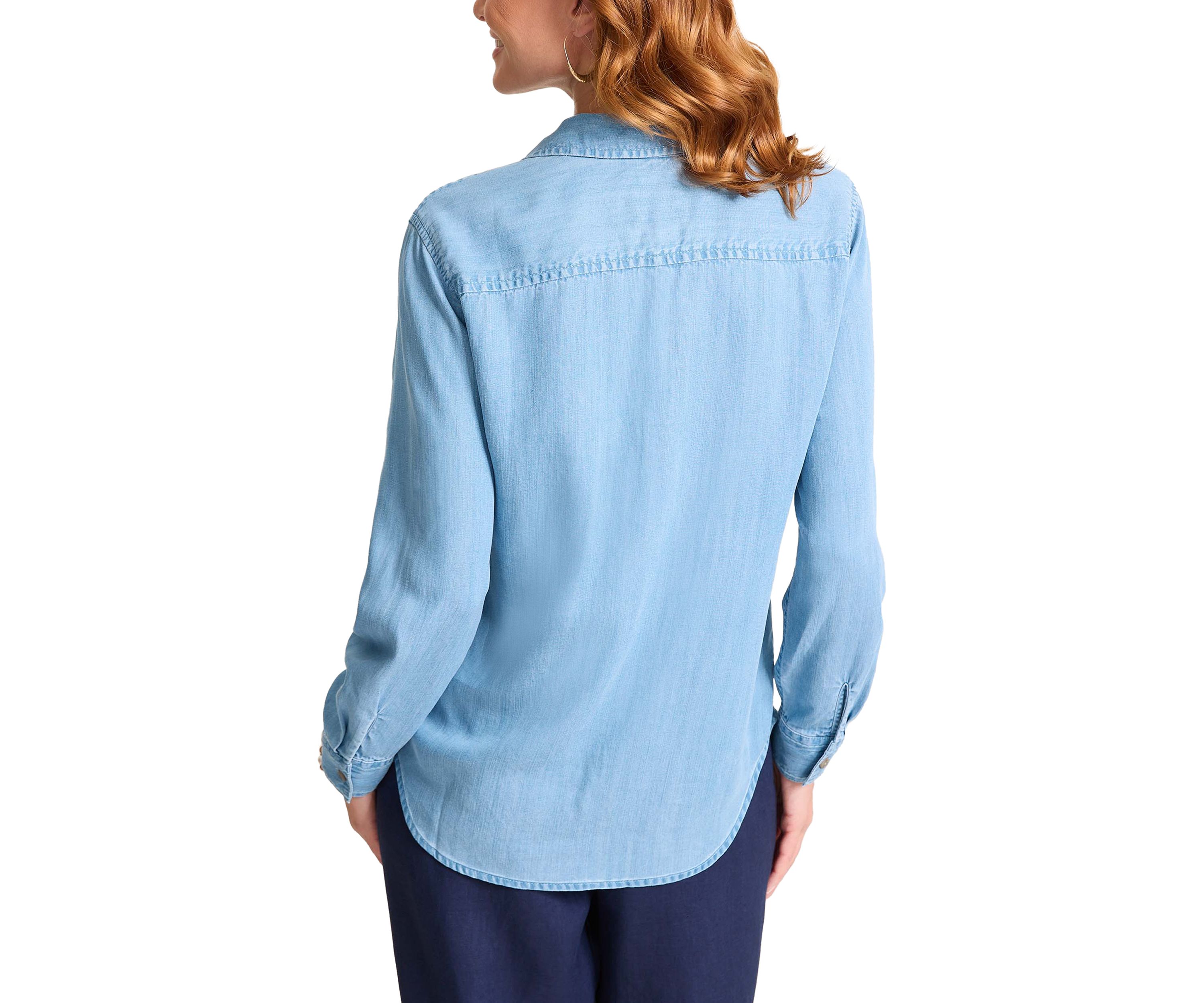 Womens Chambray Olei Embroidered Popover Top 