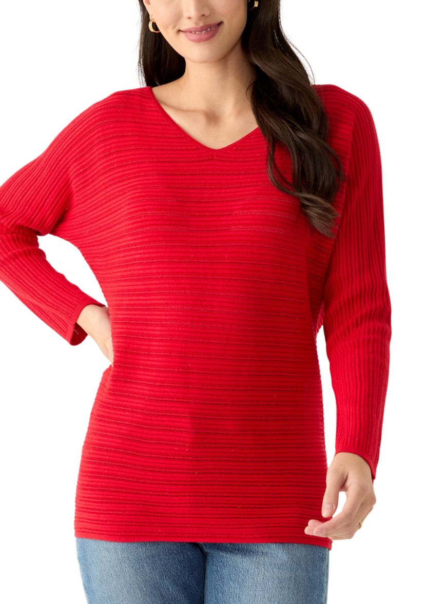 Womens Jewel Bay Sequin V-Neck Sweater 