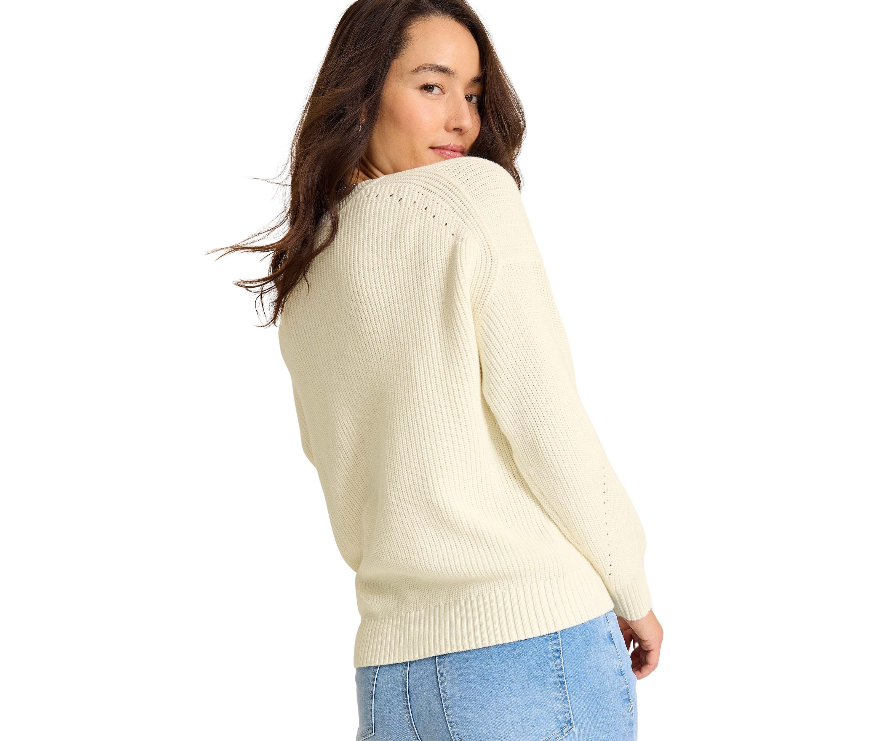 Womens Indigo Palms Salt Wash V-Neck Sweater