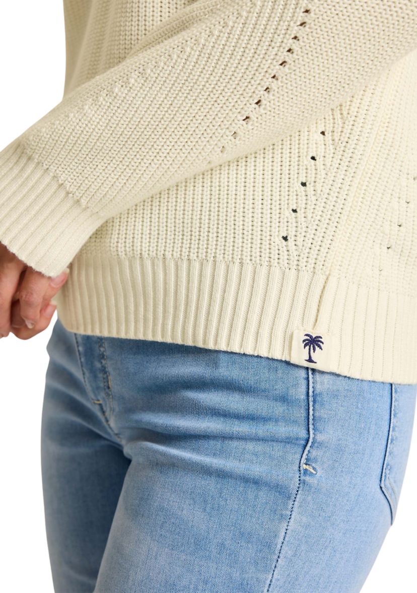 Womens Indigo Palms Salt Wash V-Neck Sweater