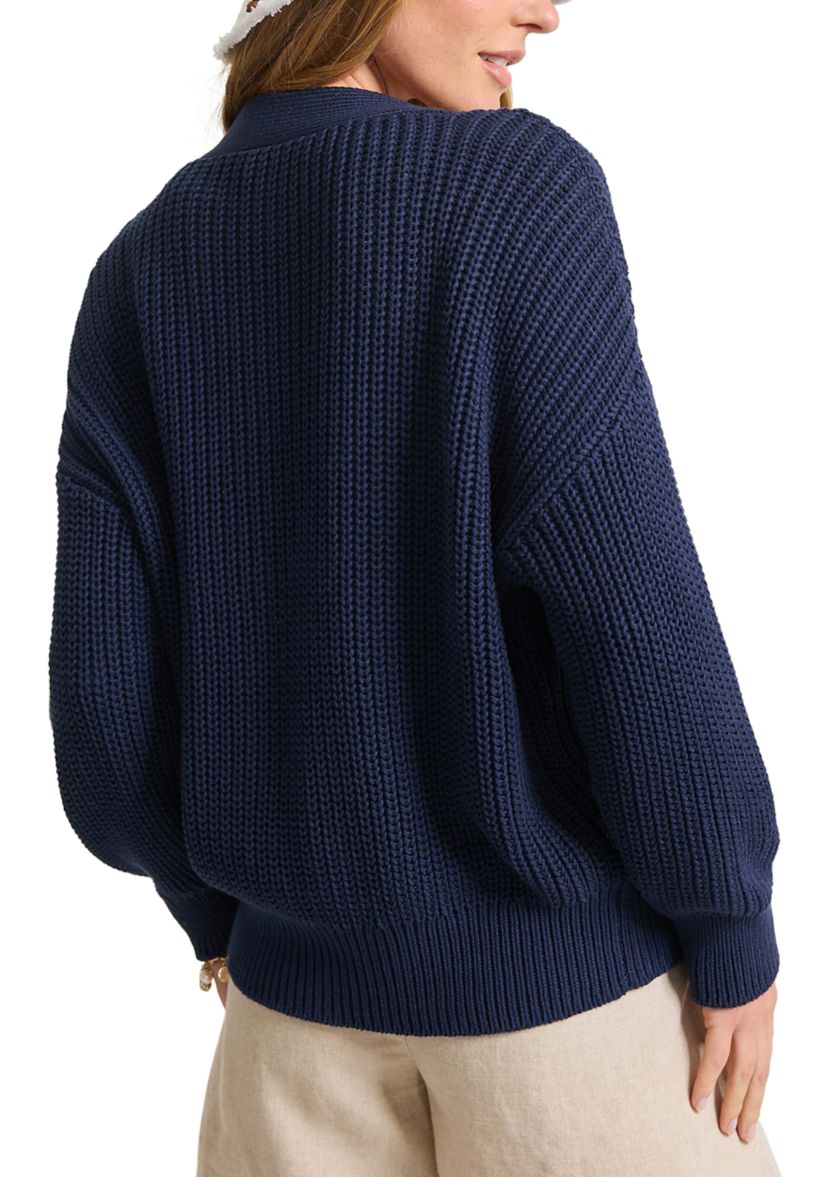 Womens Zoe Cotton Shaker Stitch Cardigan 