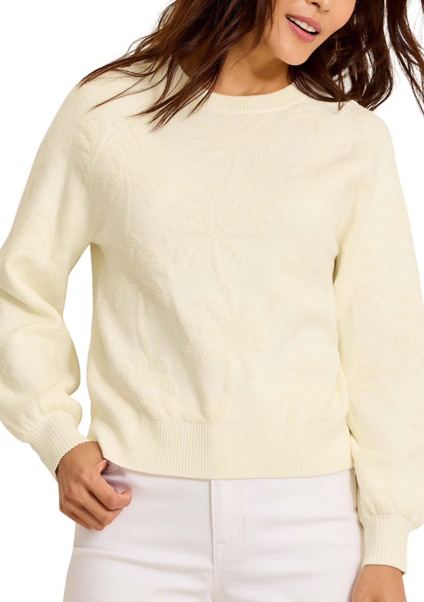 Womens Beachside Palm Crew Pullover 