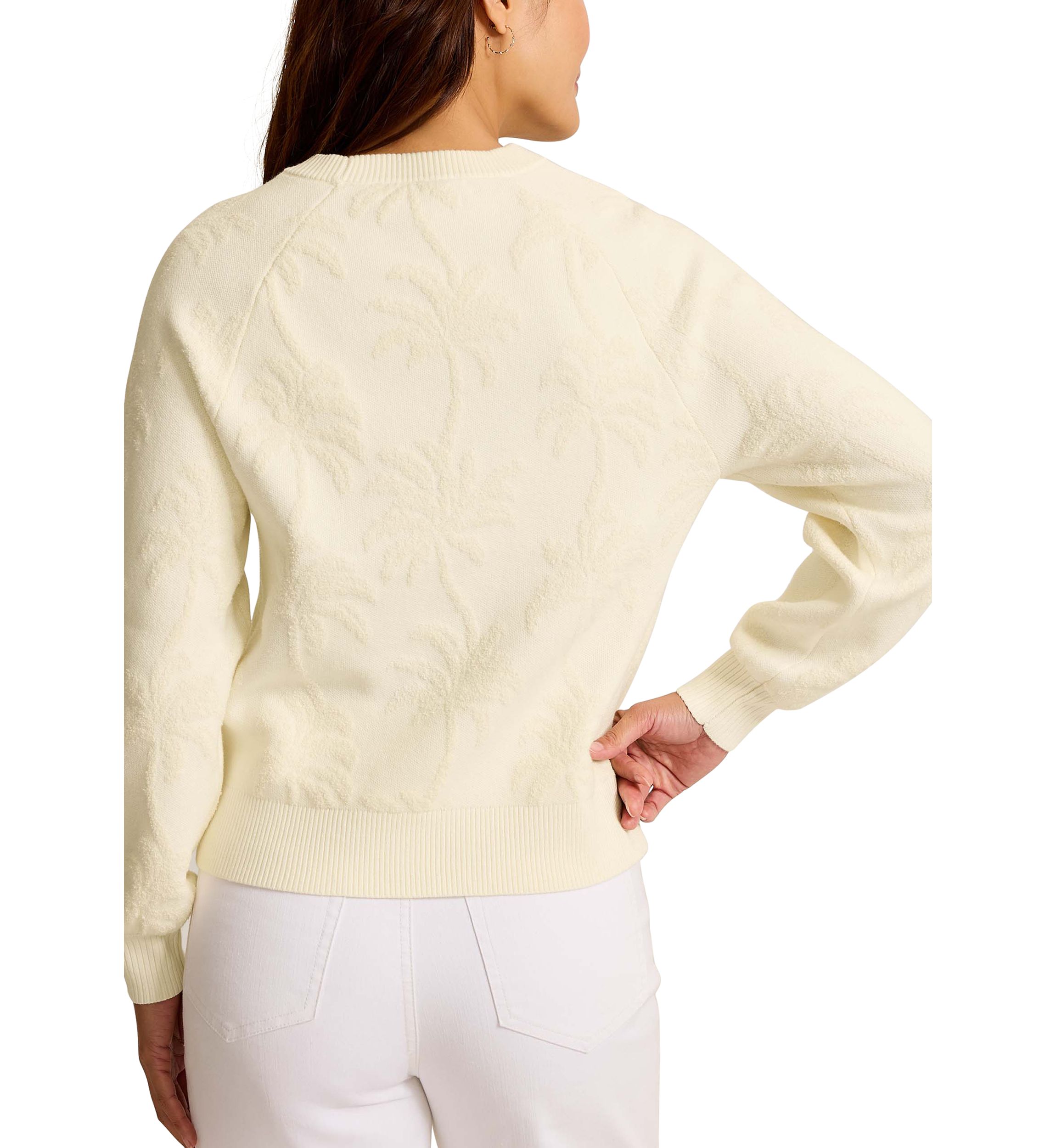Womens Beachside Palm Crew Pullover 