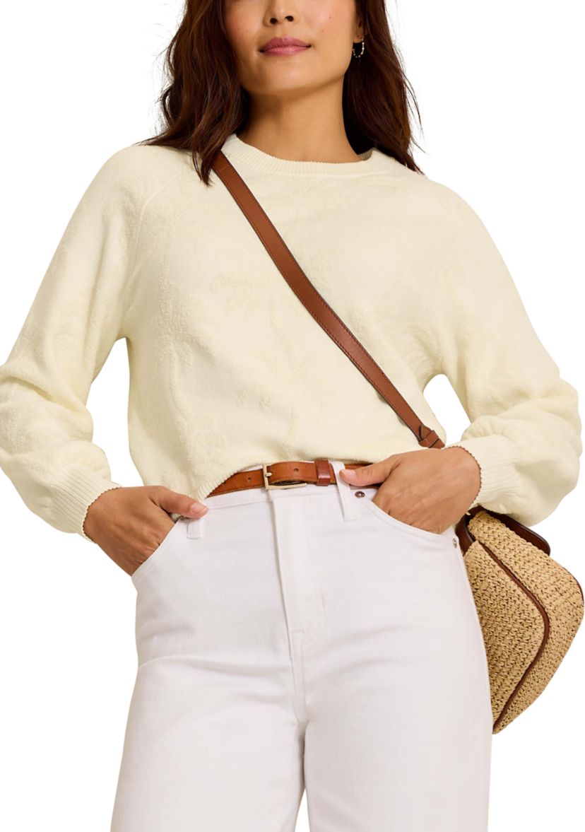Womens Beachside Palm Crew Pullover 