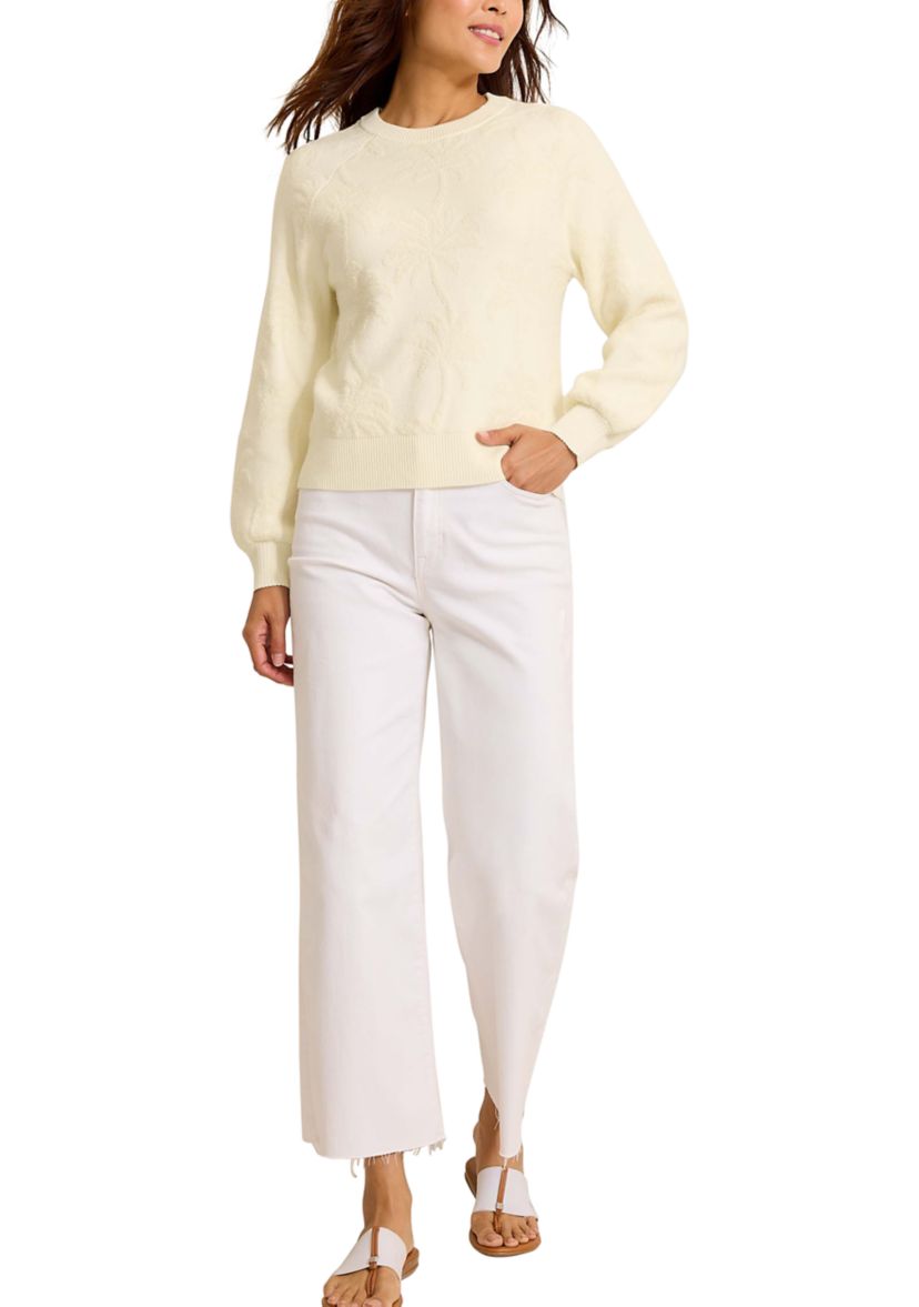 Womens Beachside Palm Crew Pullover 