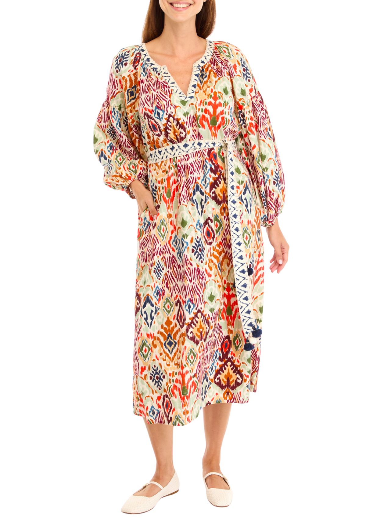 Womens Vista Cove Long Sleeve Midi Dress
