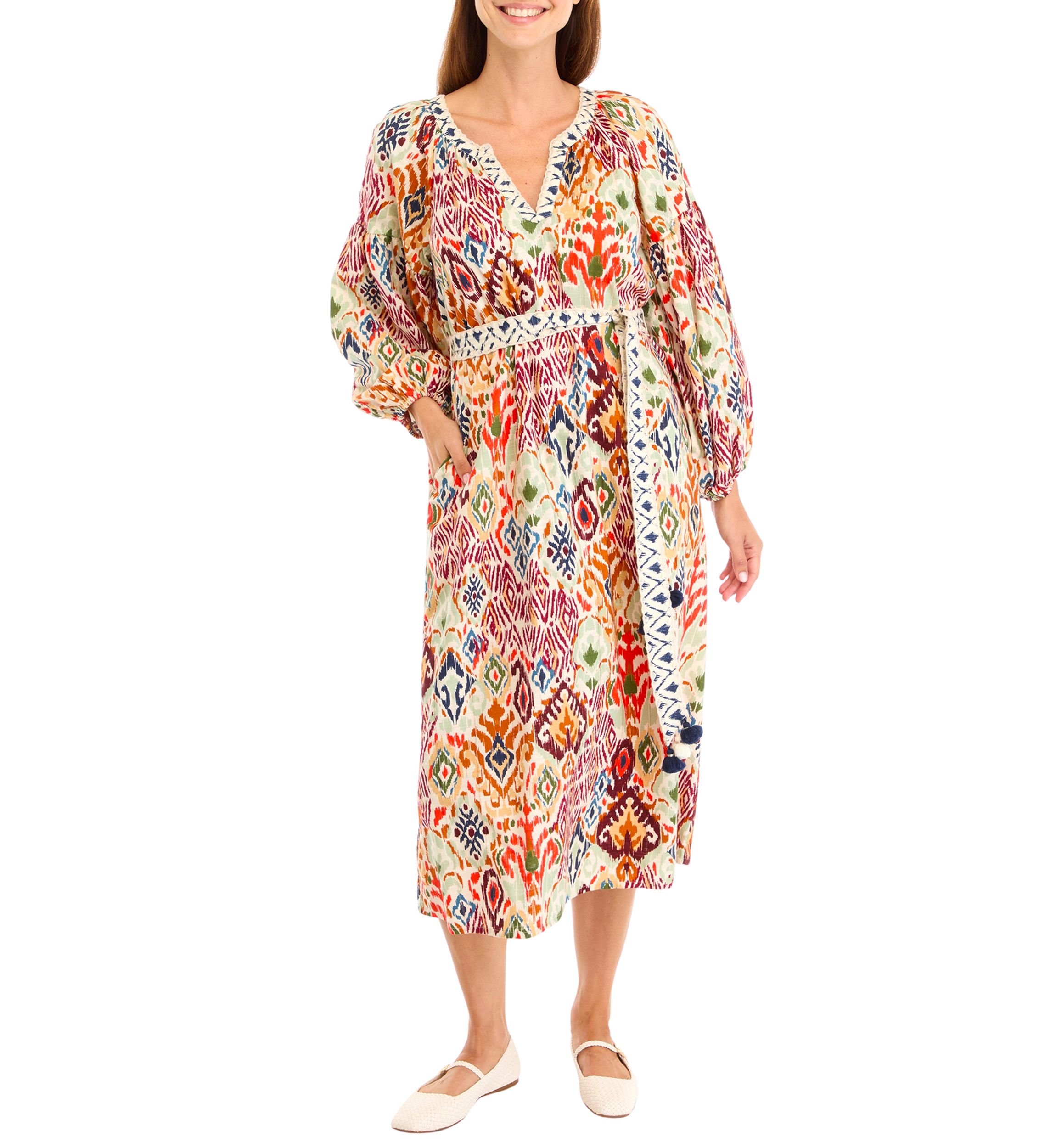 Womens Vista Cove Long Sleeve Midi Dress