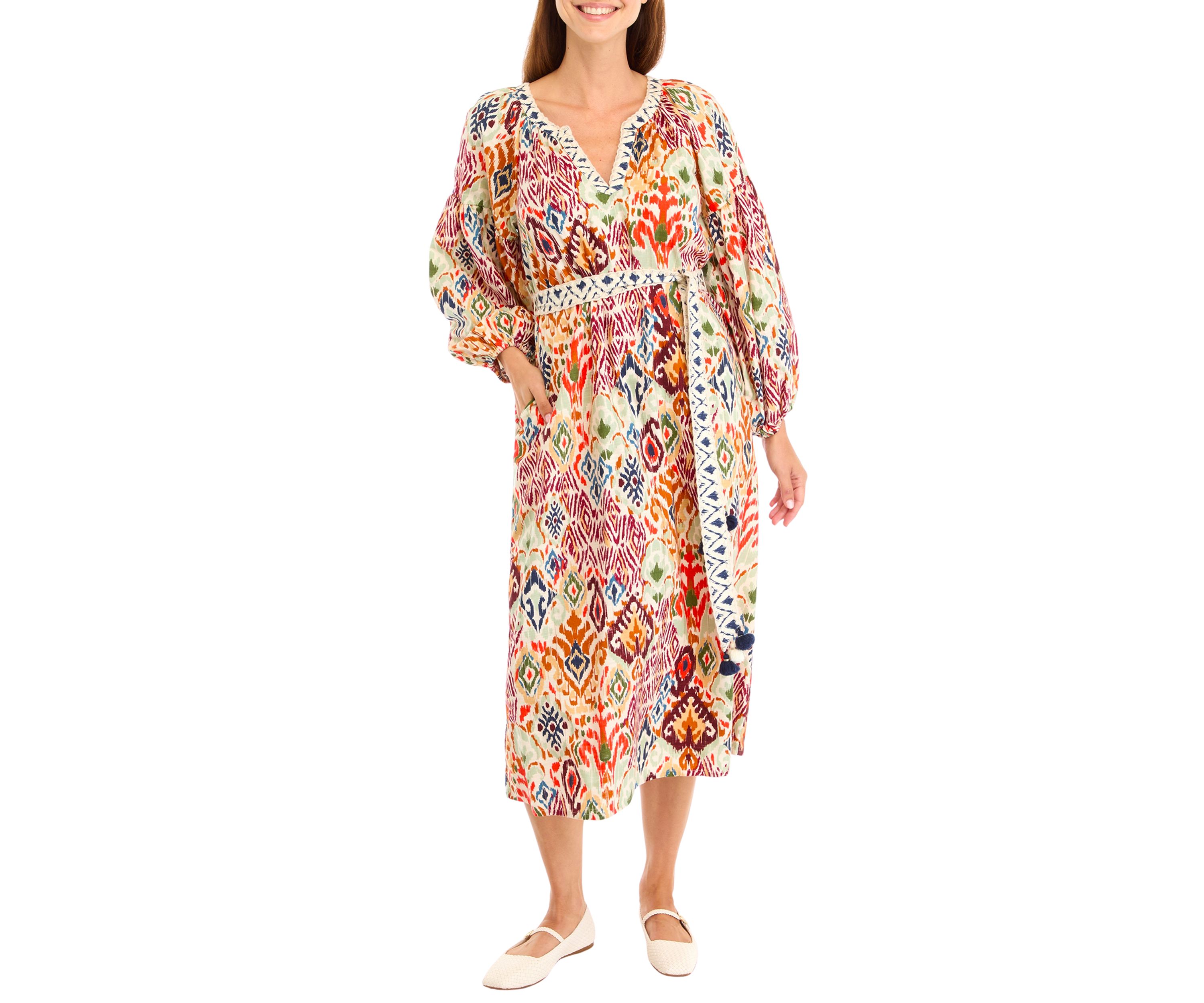 Womens Vista Cove Long Sleeve Midi Dress