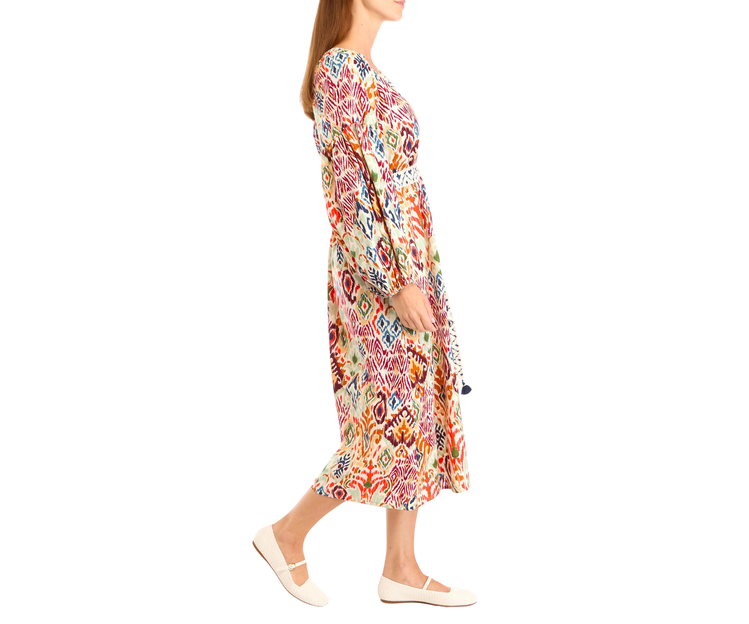 Womens Vista Cove Long Sleeve Midi Dress