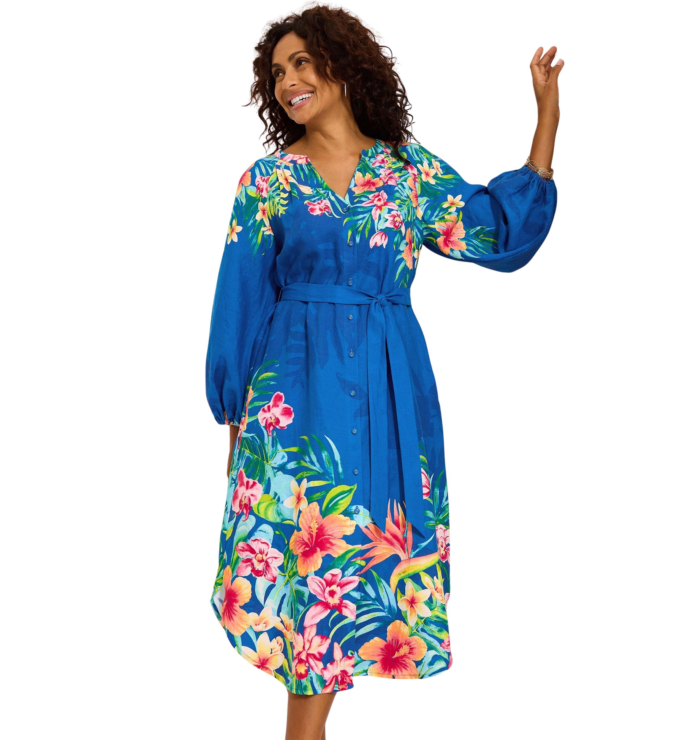 Womens Tropiflore Midi Dress