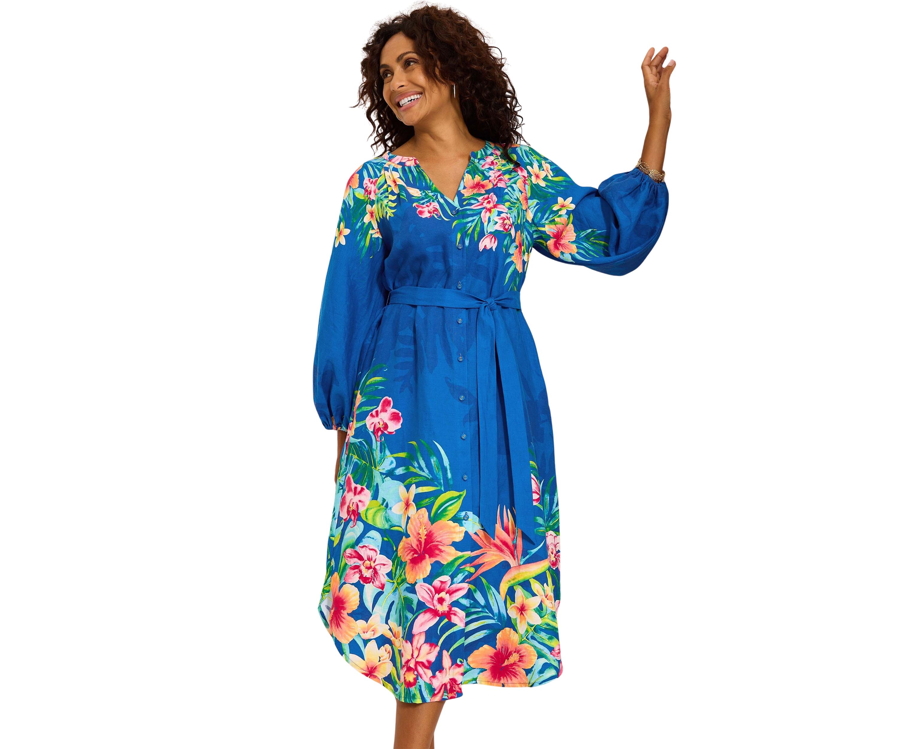 Womens Tropiflore Midi Dress
