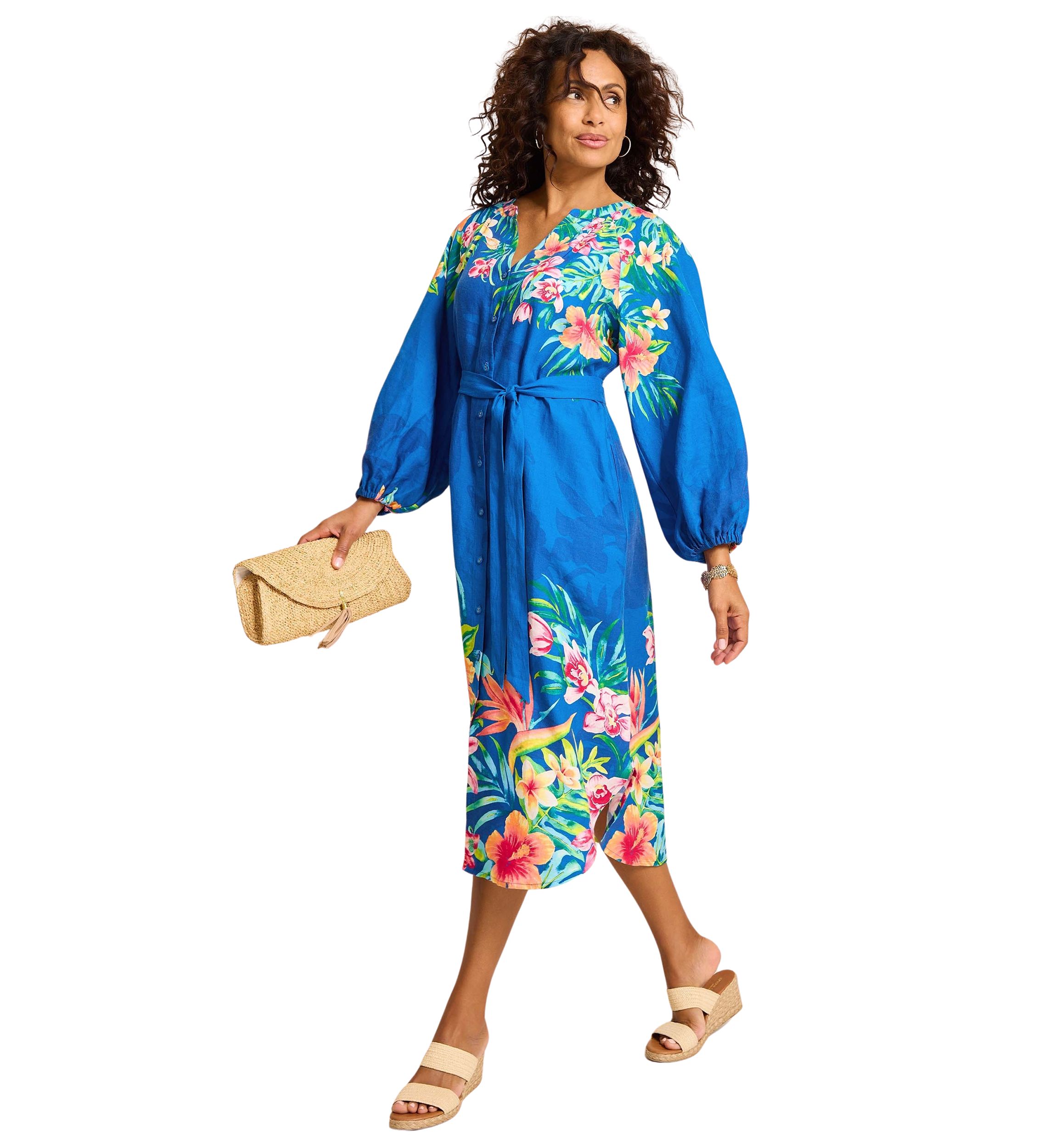 Womens Tropiflore Midi Dress